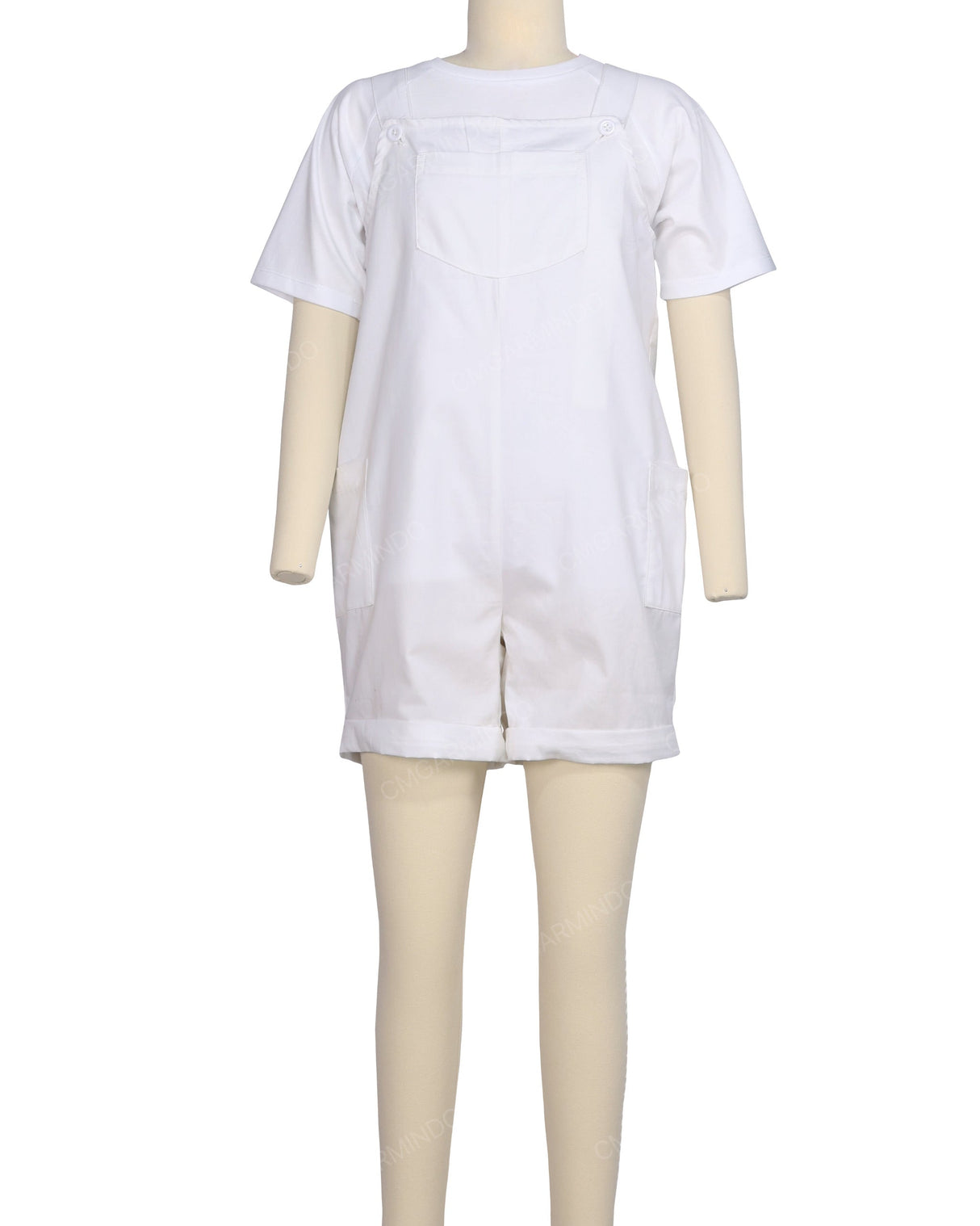 Wide Strap Overall Romper
