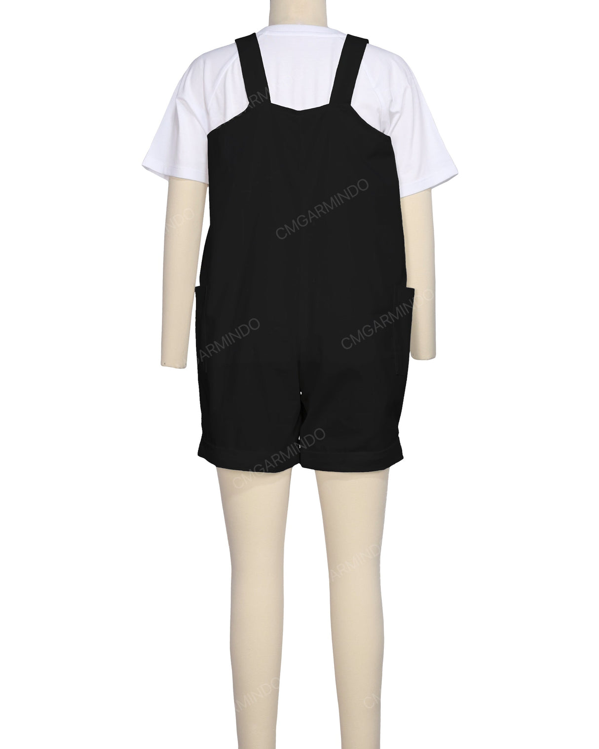 Wide Strap Overall Romper