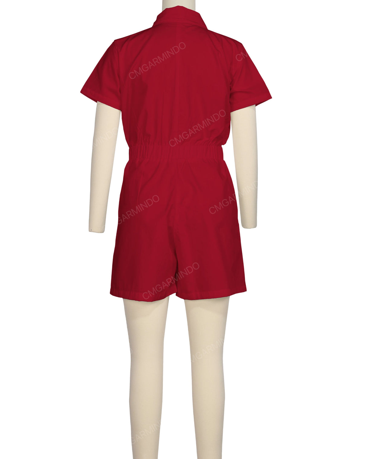 Short Sleeve Elastic Waist Jumpsuit