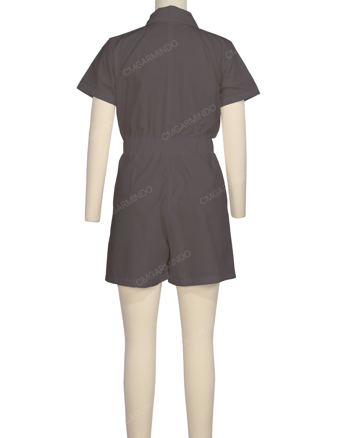 Short Sleeve Elastic Waist Jumpsuit