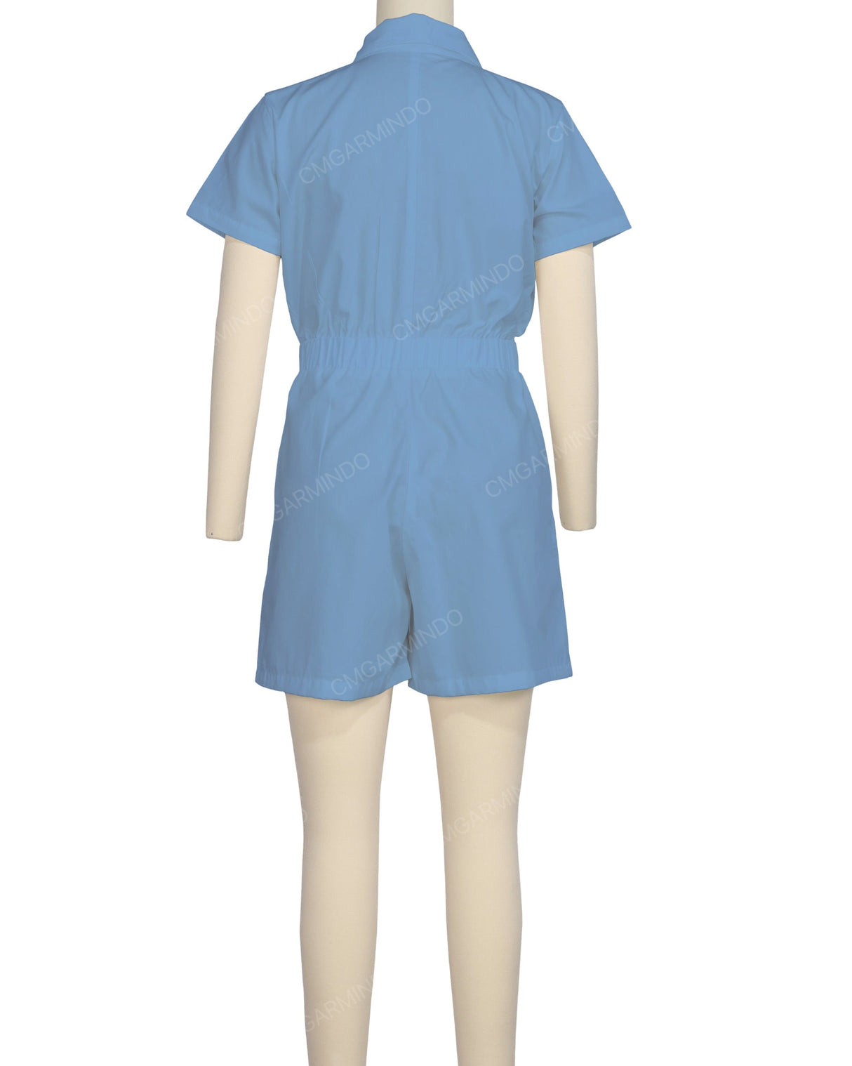 Short Sleeve Elastic Waist Jumpsuit