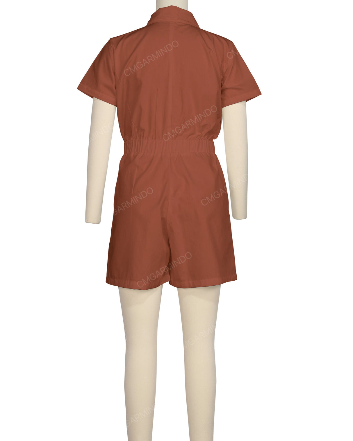 Short Sleeve Elastic Waist Jumpsuit