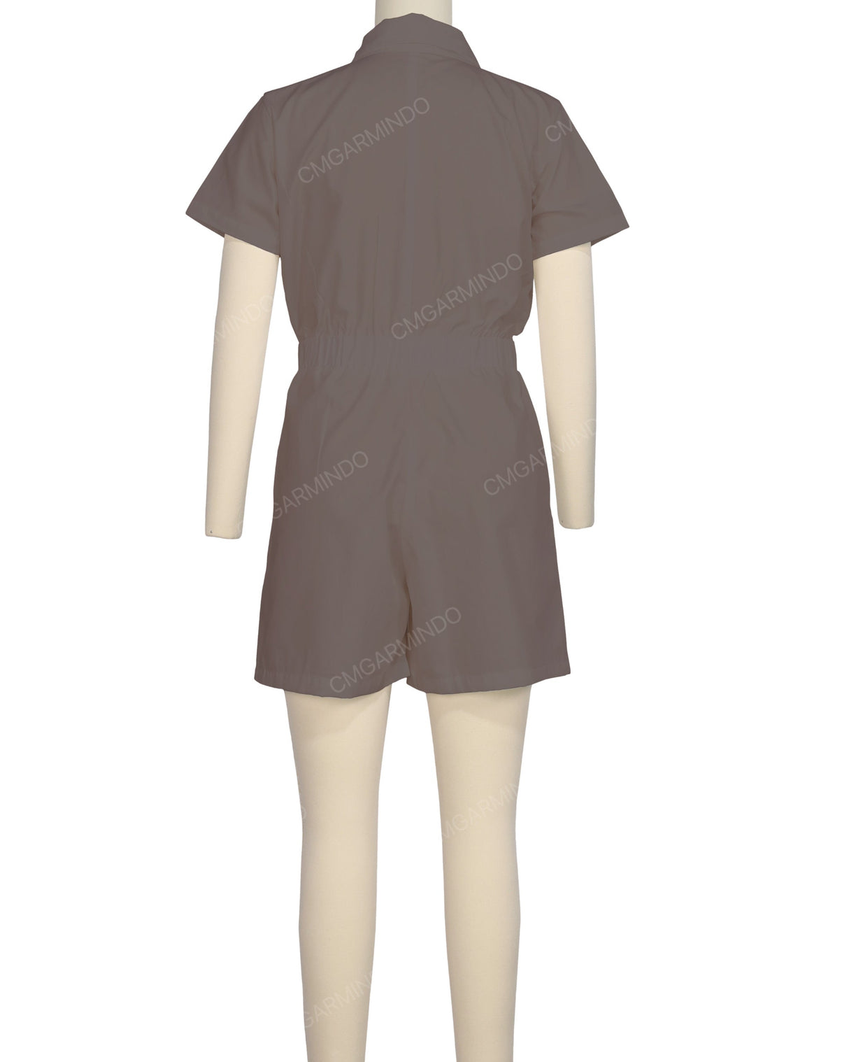 Short Sleeve Elastic Waist Jumpsuit