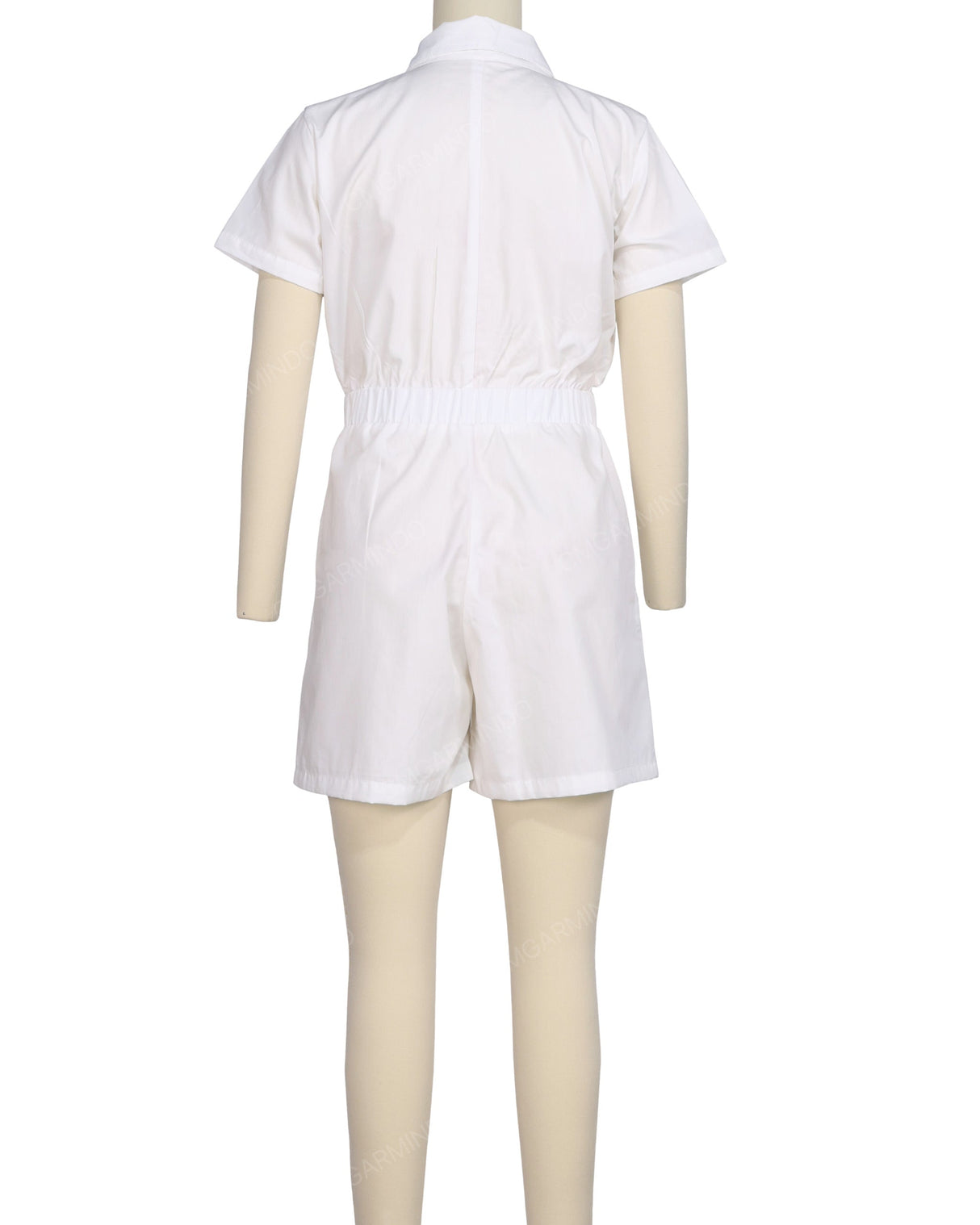 Short Sleeve Elastic Waist Jumpsuit