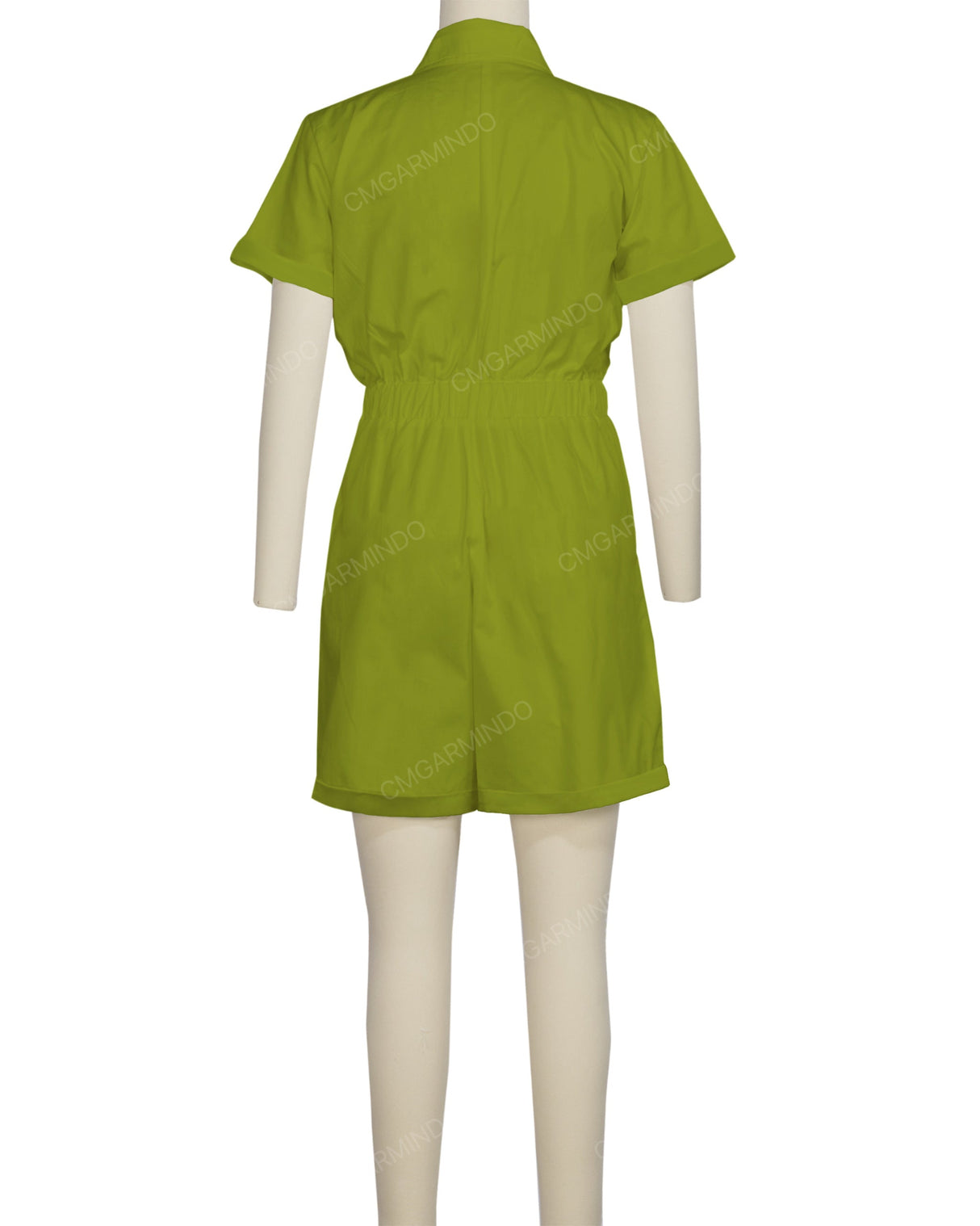 Short Sleeve Cuffed Hem Jumpsuit