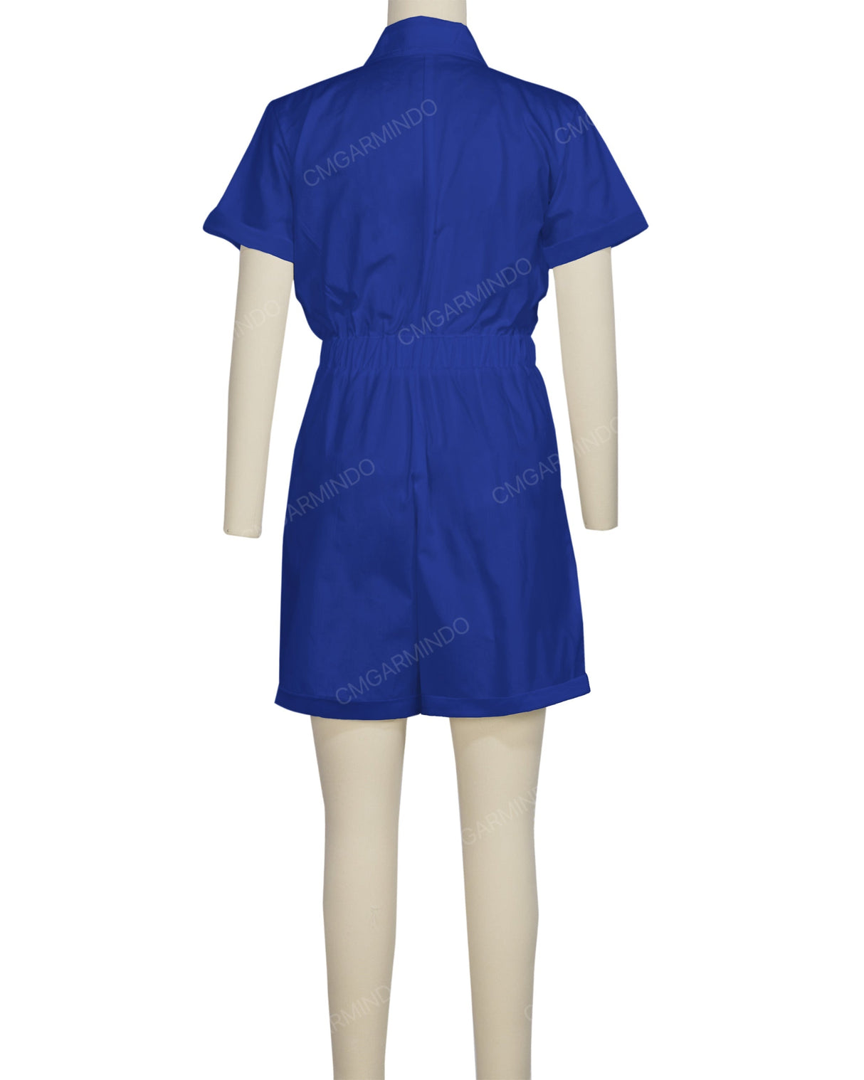 Short Sleeve Cuffed Hem Jumpsuit