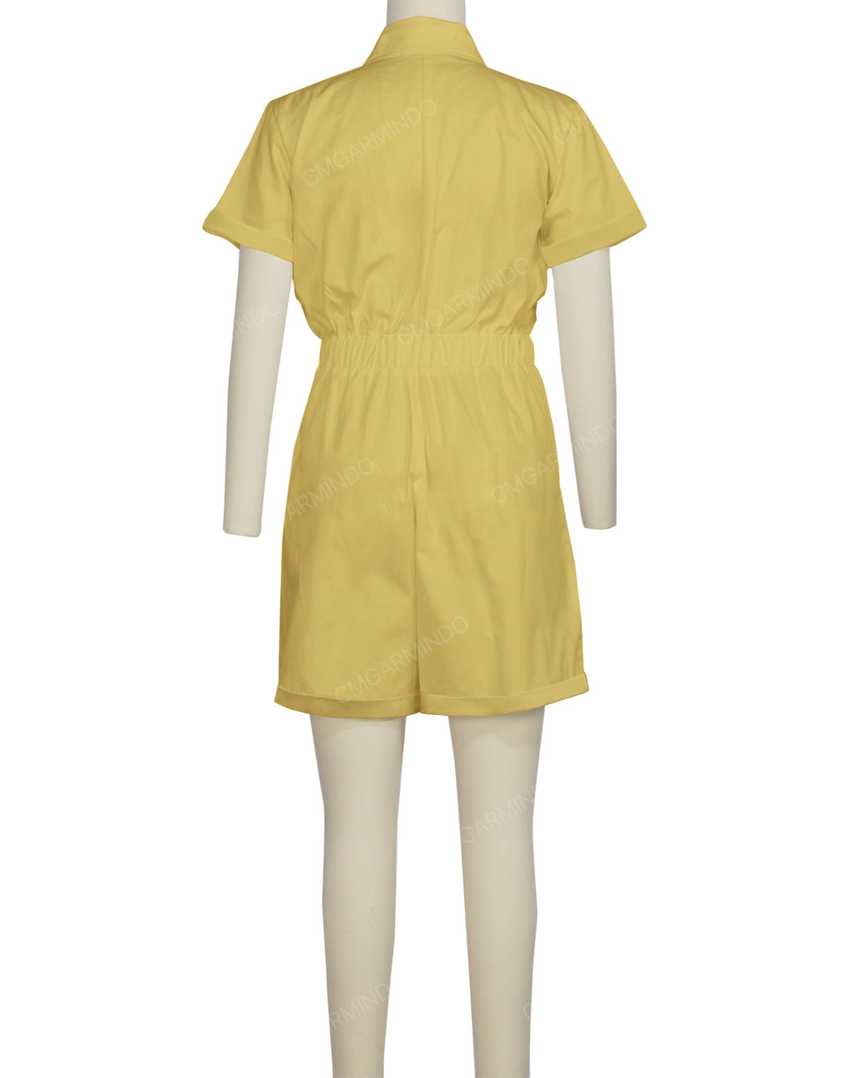 Short Sleeve Cuffed Hem Jumpsuit