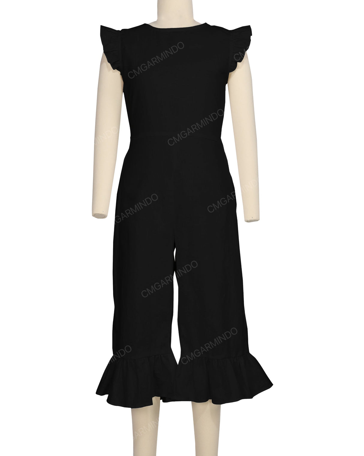 Ruffle Cap Sleeve Asymmetrical Jumpsuit
