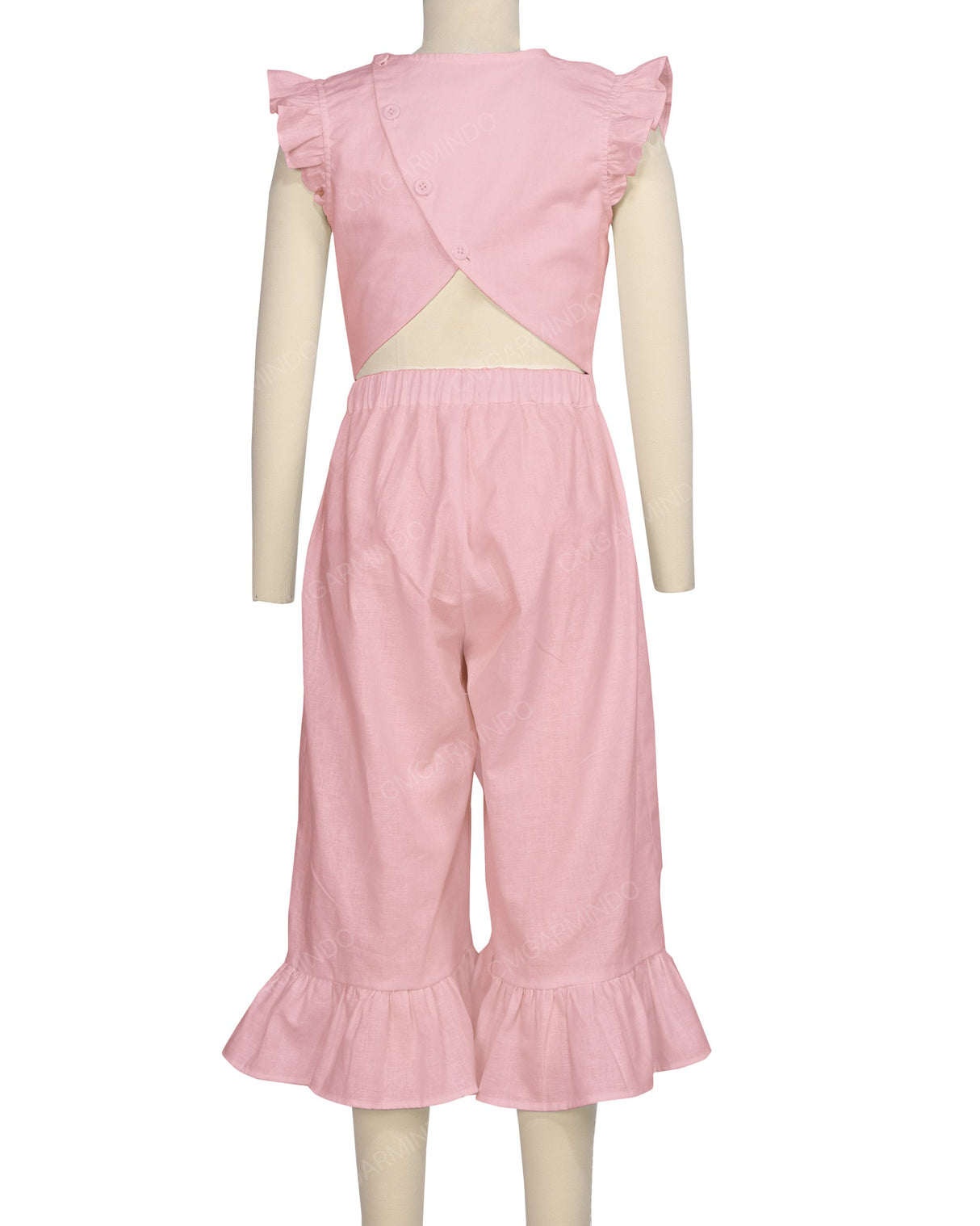 Ruffle Cap Sleeve Asymmetrical Jumpsuit