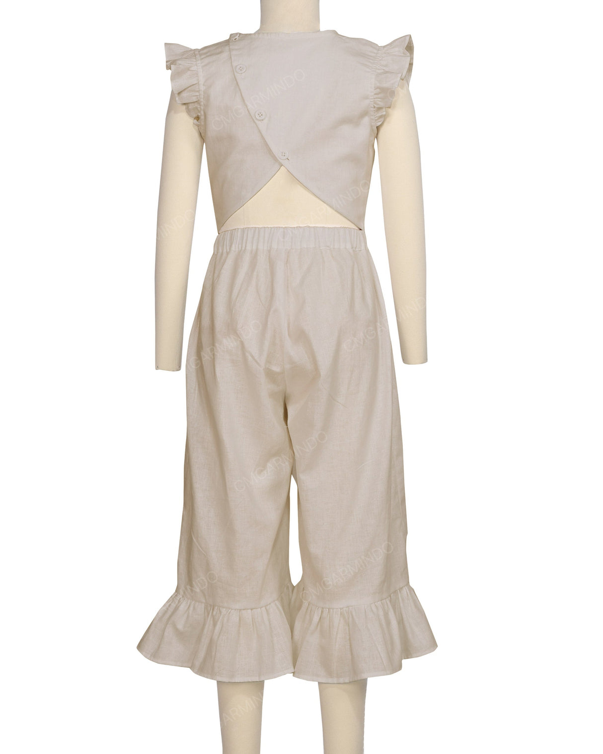 Ruffle Cap Sleeve Asymmetrical Jumpsuit