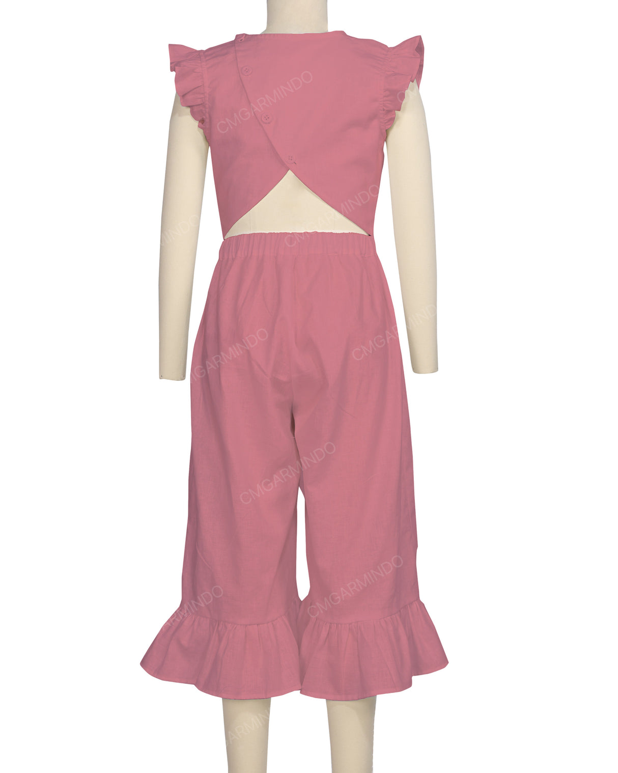 Ruffle Cap Sleeve Asymmetrical Jumpsuit
