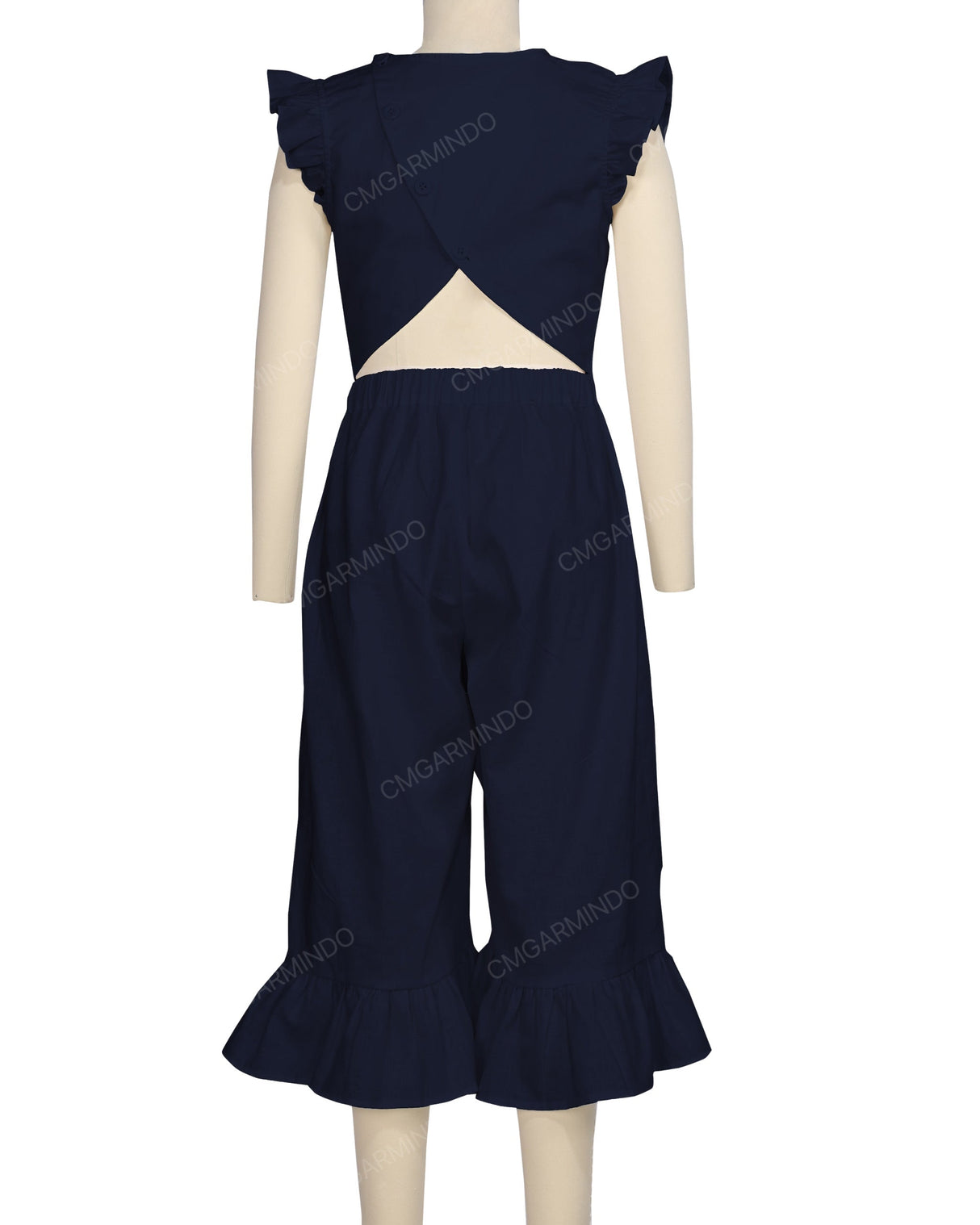 Ruffle Cap Sleeve Asymmetrical Jumpsuit