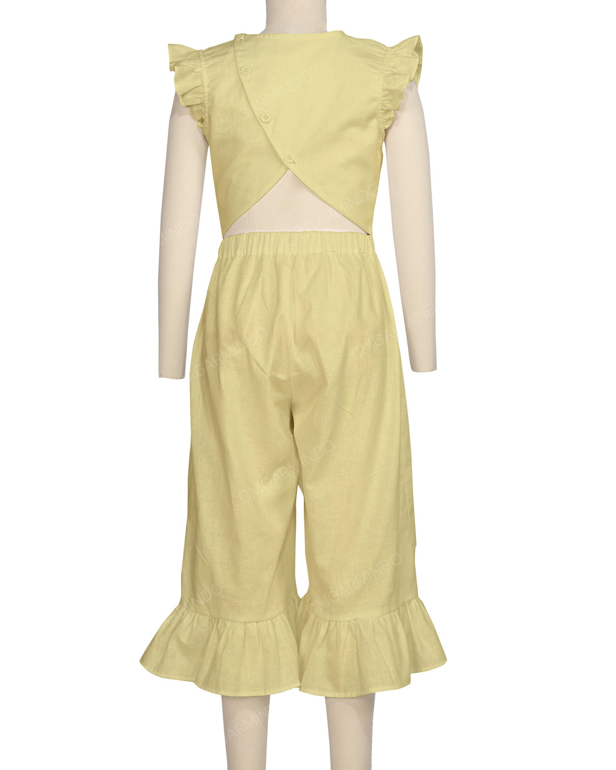 Ruffle Cap Sleeve Asymmetrical Jumpsuit