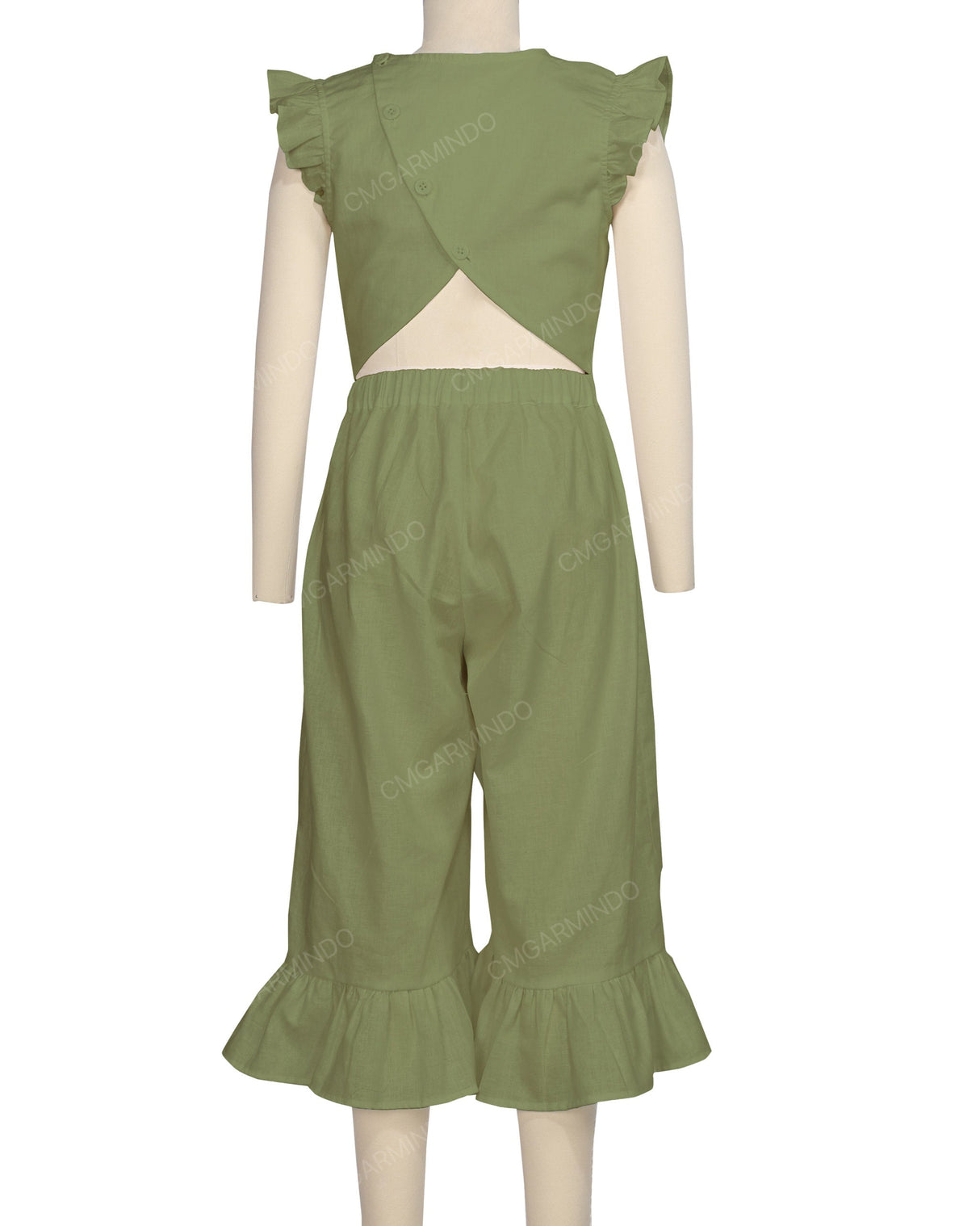 Ruffle Cap Sleeve Asymmetrical Jumpsuit