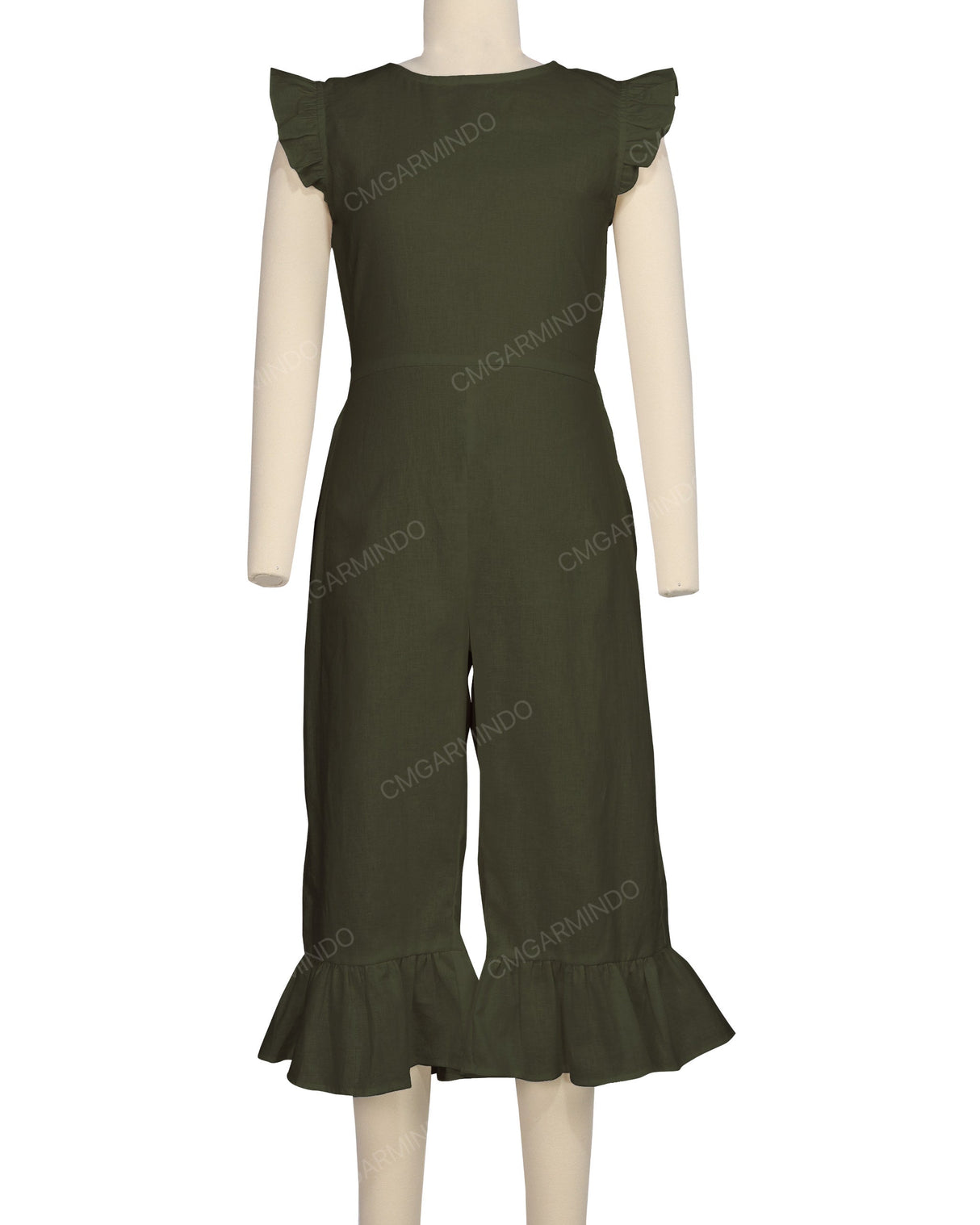 Ruffle Cap Sleeve Asymmetrical Jumpsuit