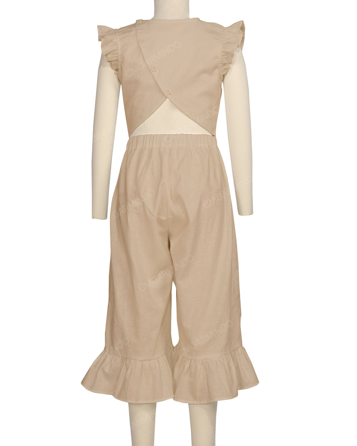 Ruffle Cap Sleeve Asymmetrical Jumpsuit