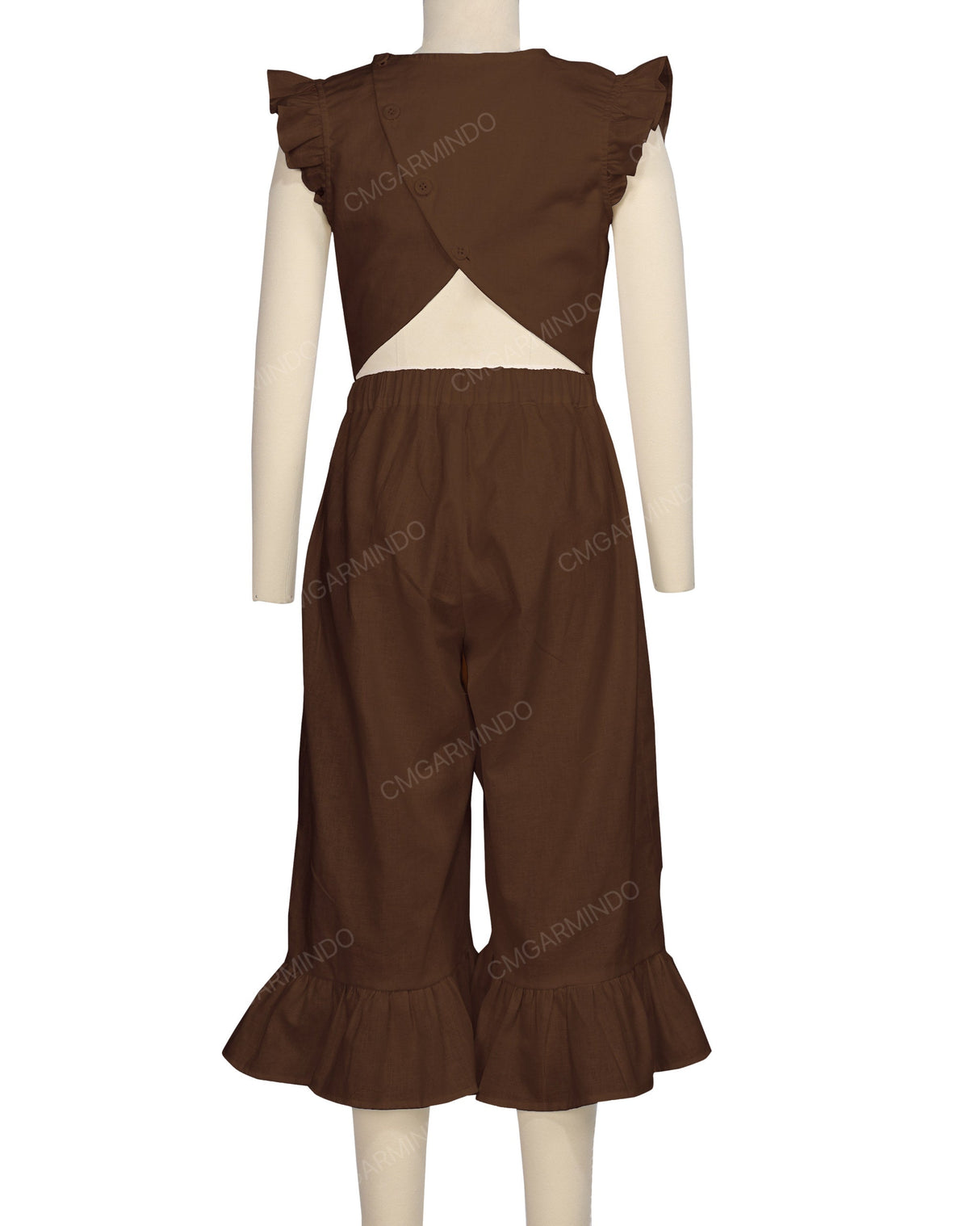 Ruffle Cap Sleeve Asymmetrical Jumpsuit
