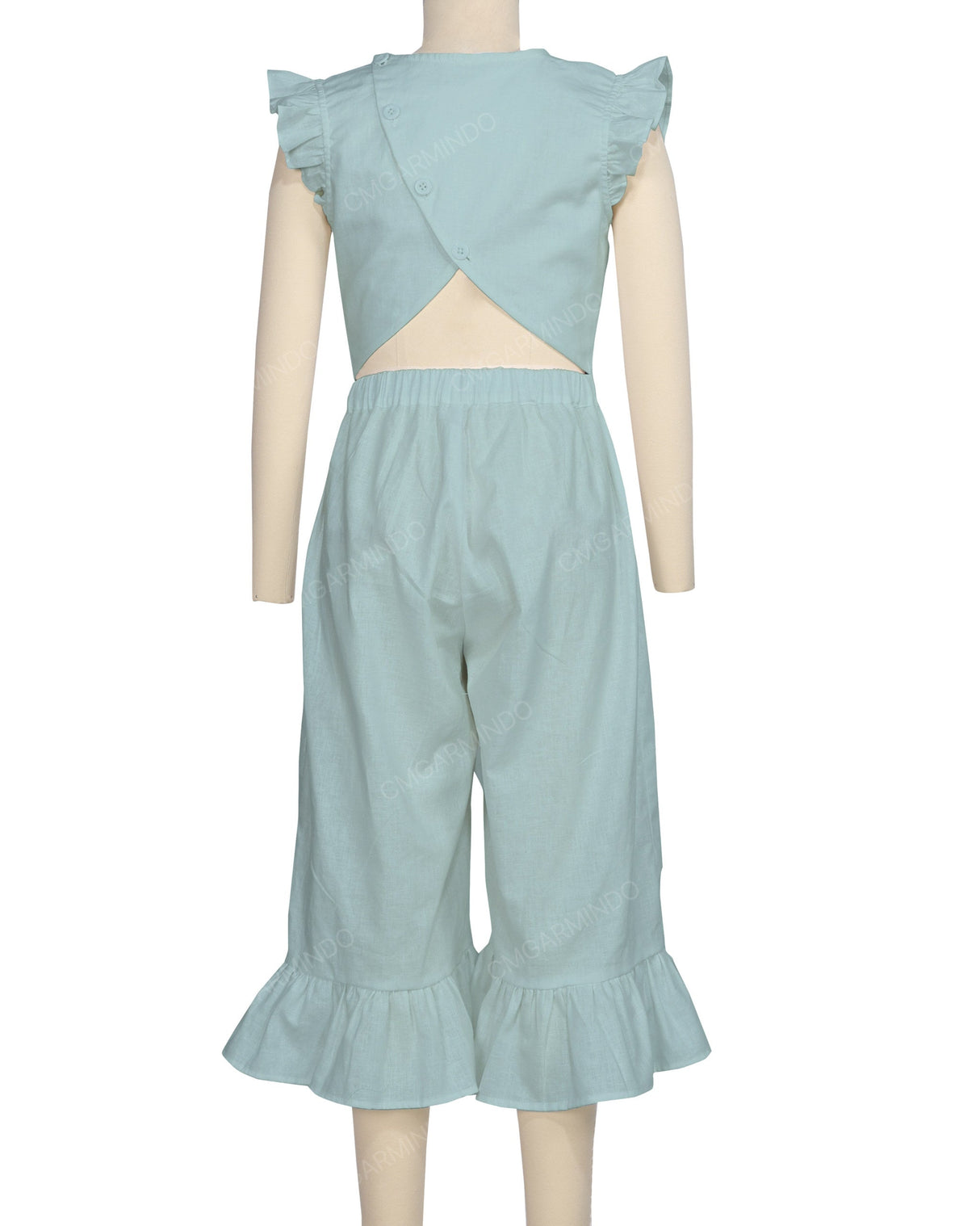 Ruffle Cap Sleeve Asymmetrical Jumpsuit