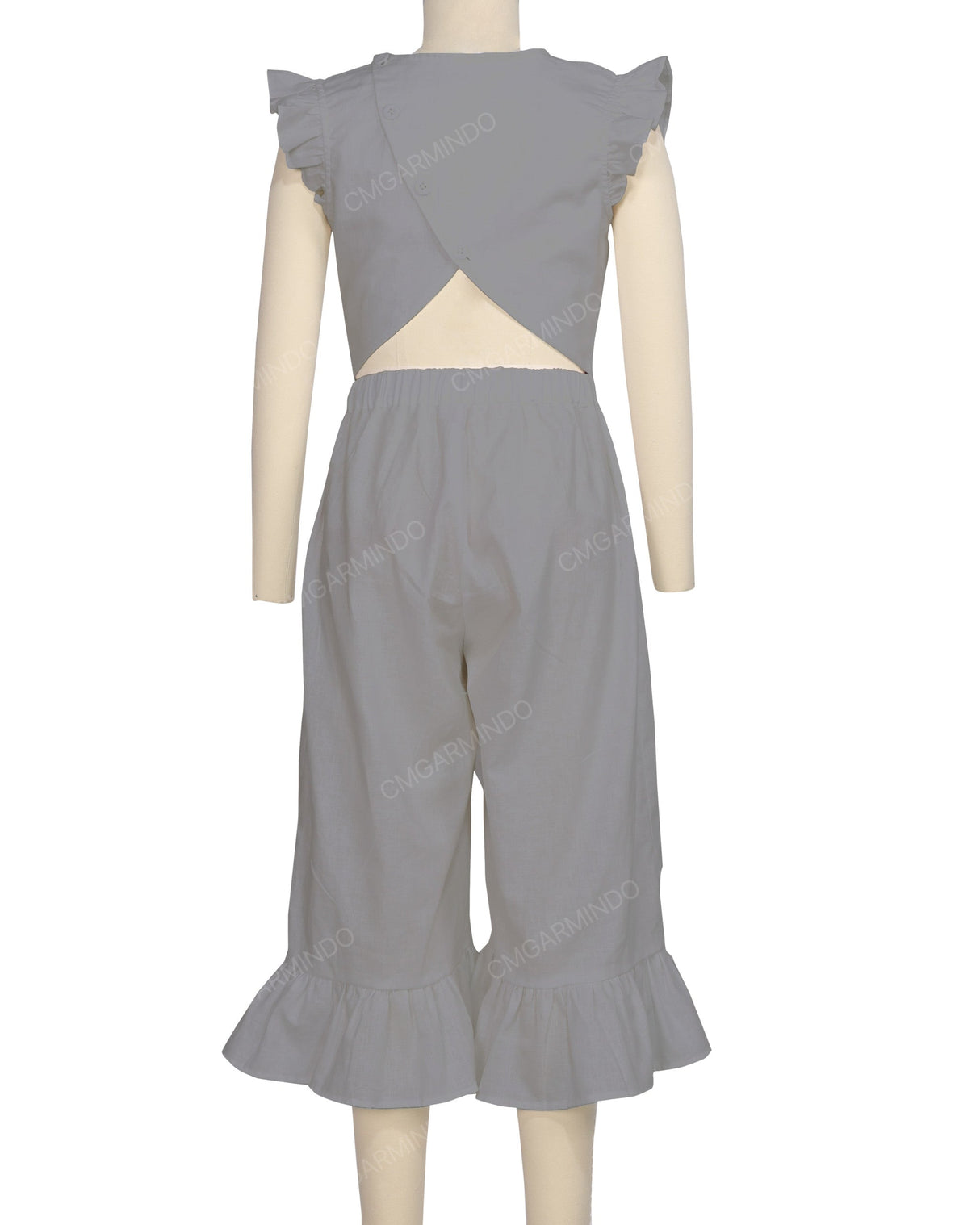 Ruffle Cap Sleeve Asymmetrical Jumpsuit
