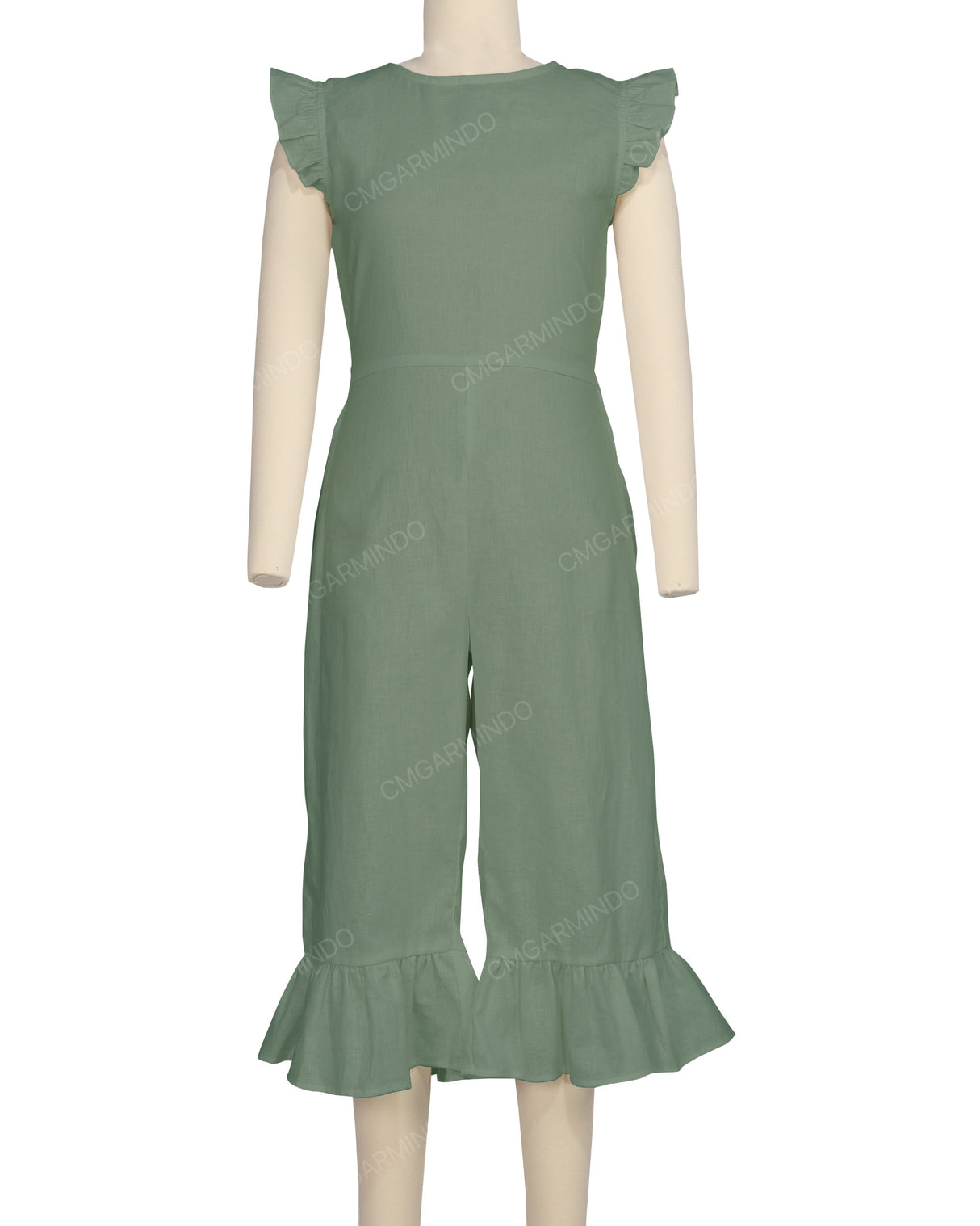Ruffle Cap Sleeve Asymmetrical Jumpsuit