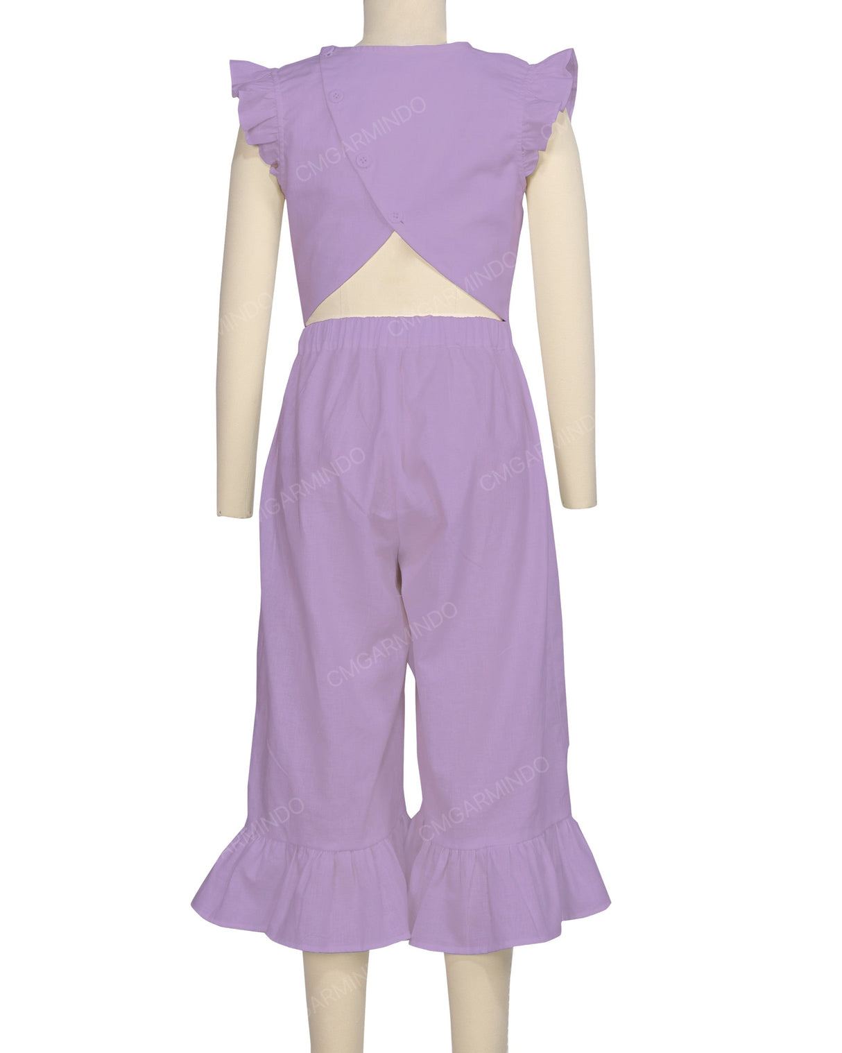 Ruffle Cap Sleeve Asymmetrical Jumpsuit