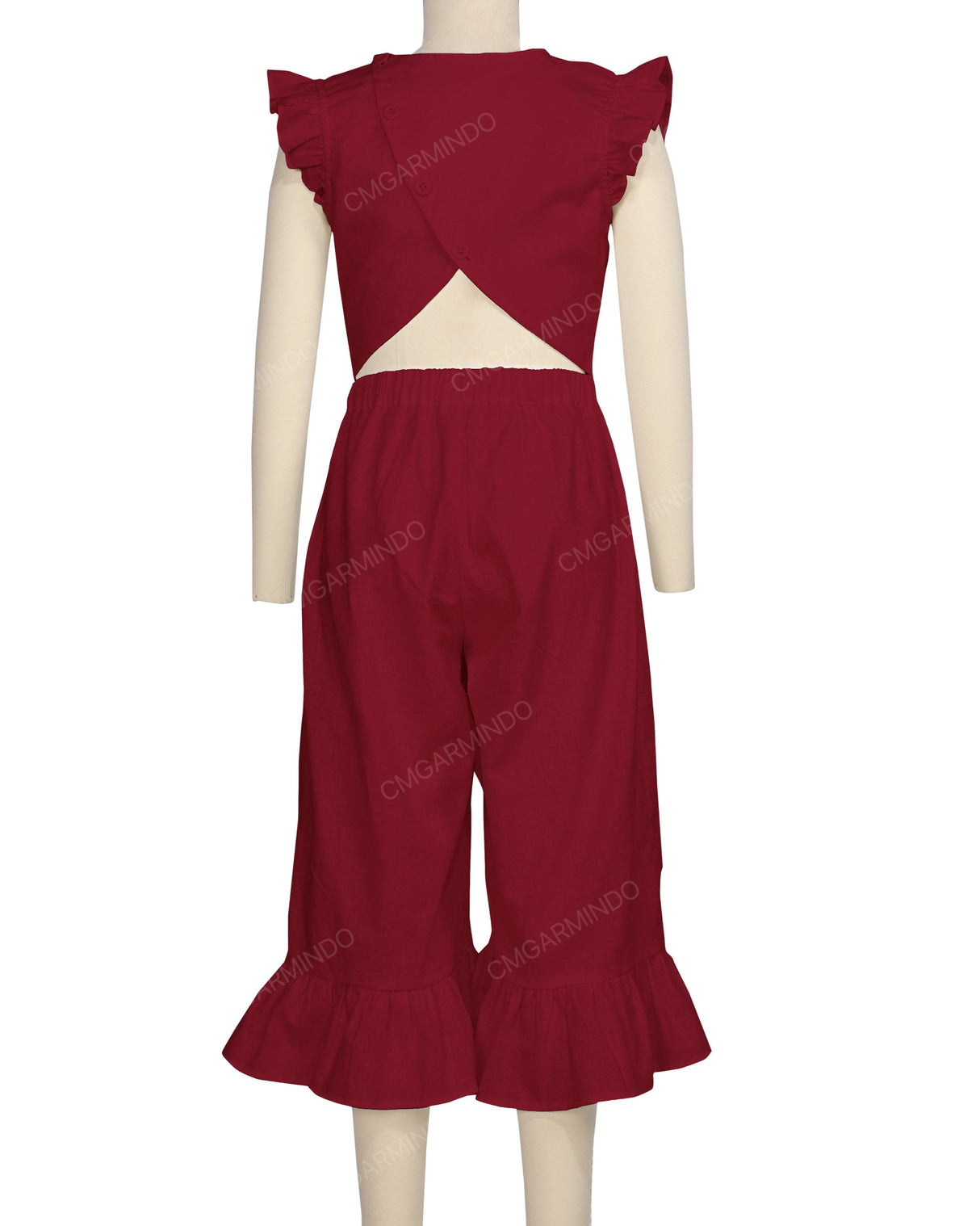 Ruffle Cap Sleeve Asymmetrical Jumpsuit