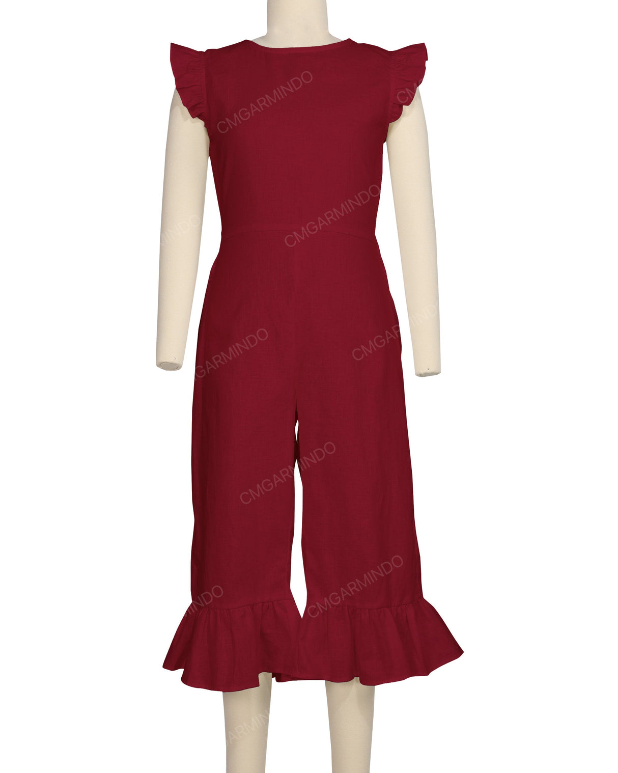 Ruffle Cap Sleeve Asymmetrical Jumpsuit