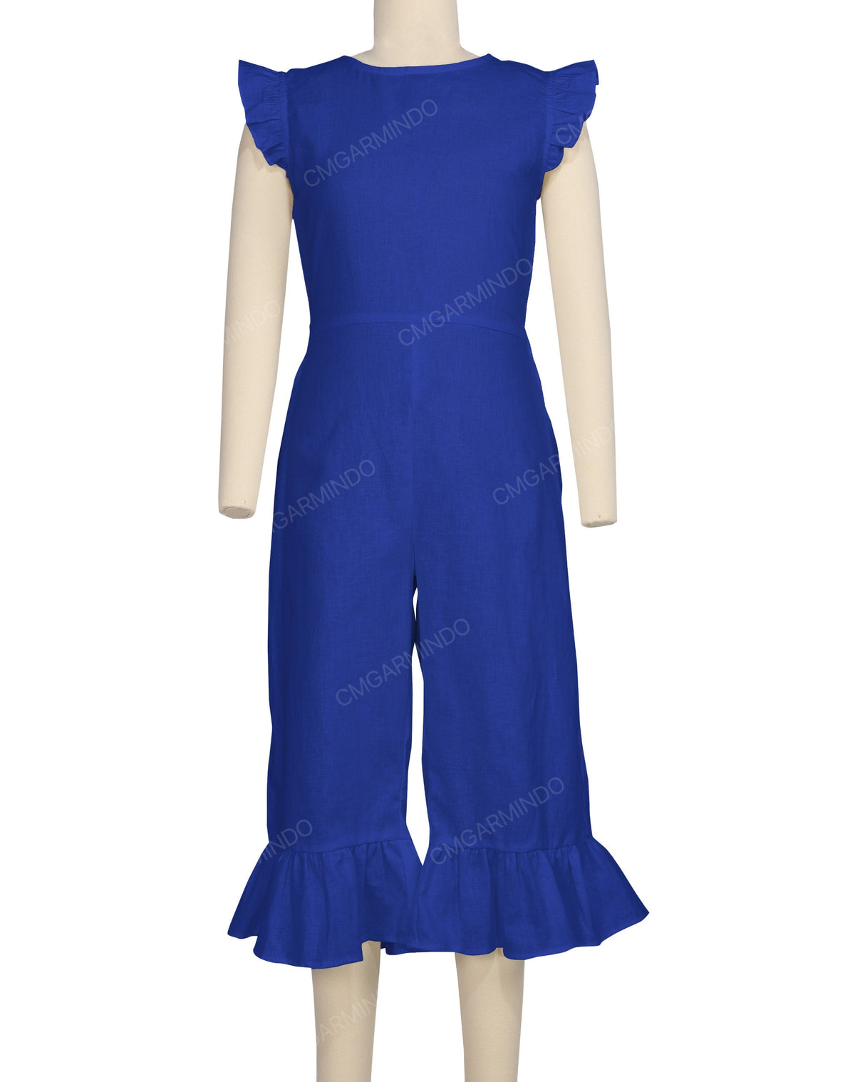 Ruffle Cap Sleeve Asymmetrical Jumpsuit