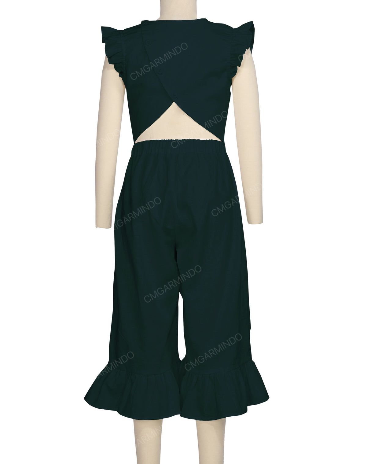 Ruffle Cap Sleeve Asymmetrical Jumpsuit