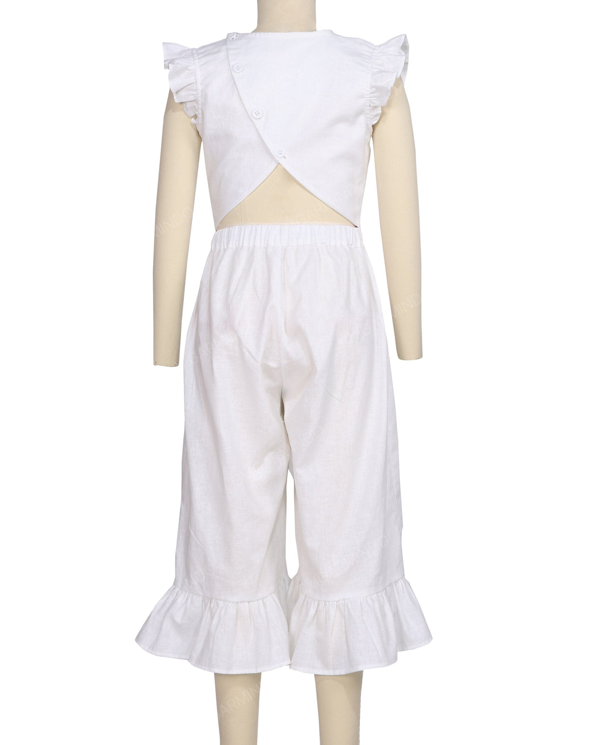 Ruffle Cap Sleeve Asymmetrical Jumpsuit