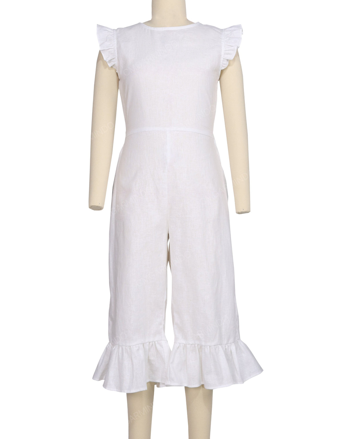 Ruffle Cap Sleeve Asymmetrical Jumpsuit