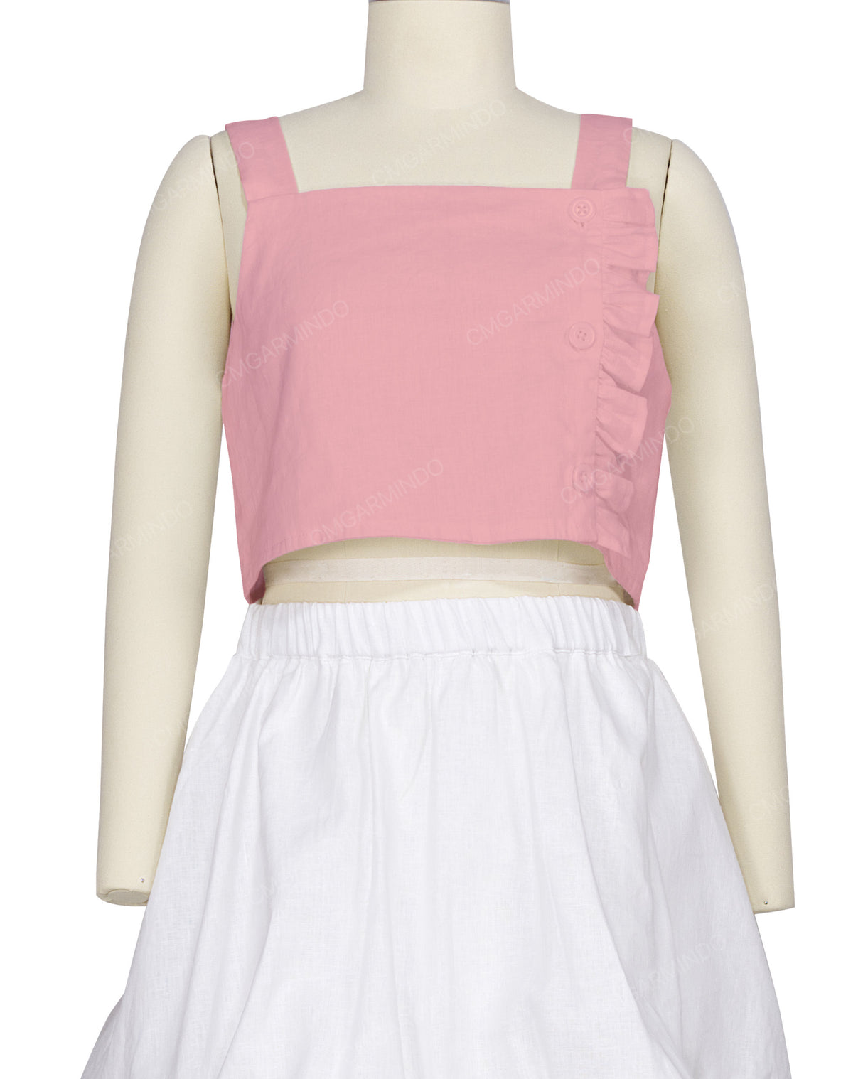 Ruffle Side Button Up Top