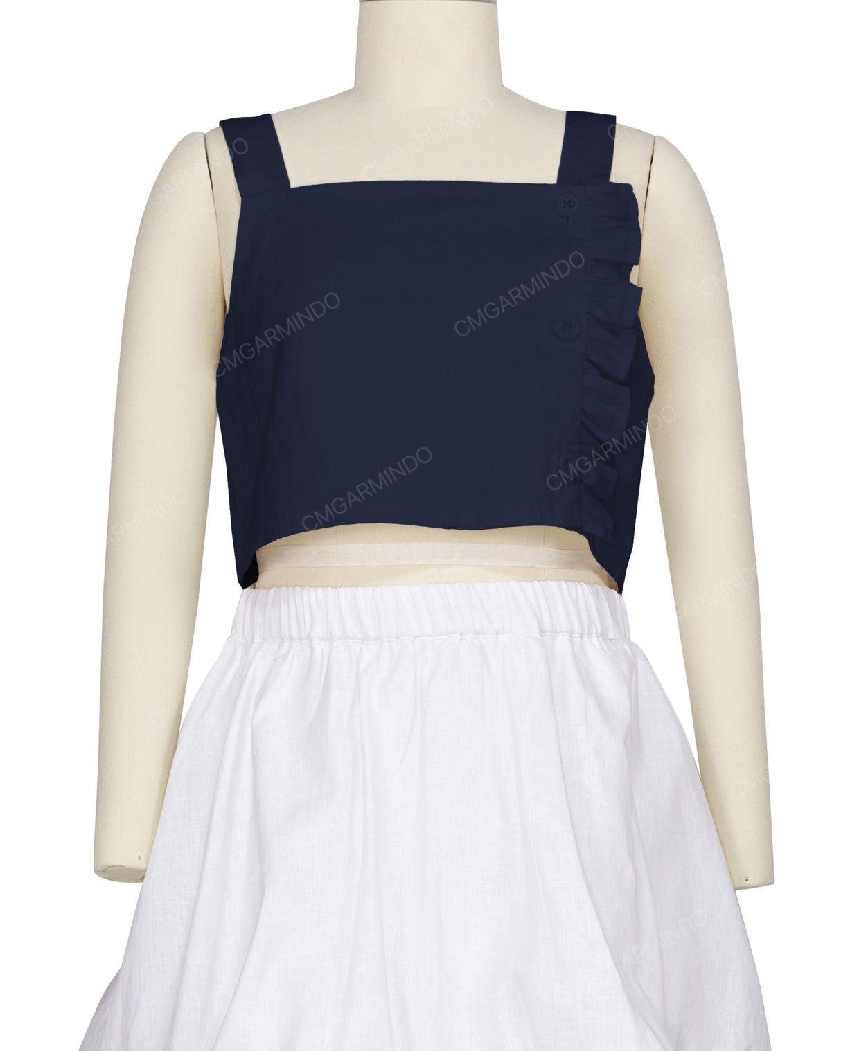 Ruffle Side Button Up Top
