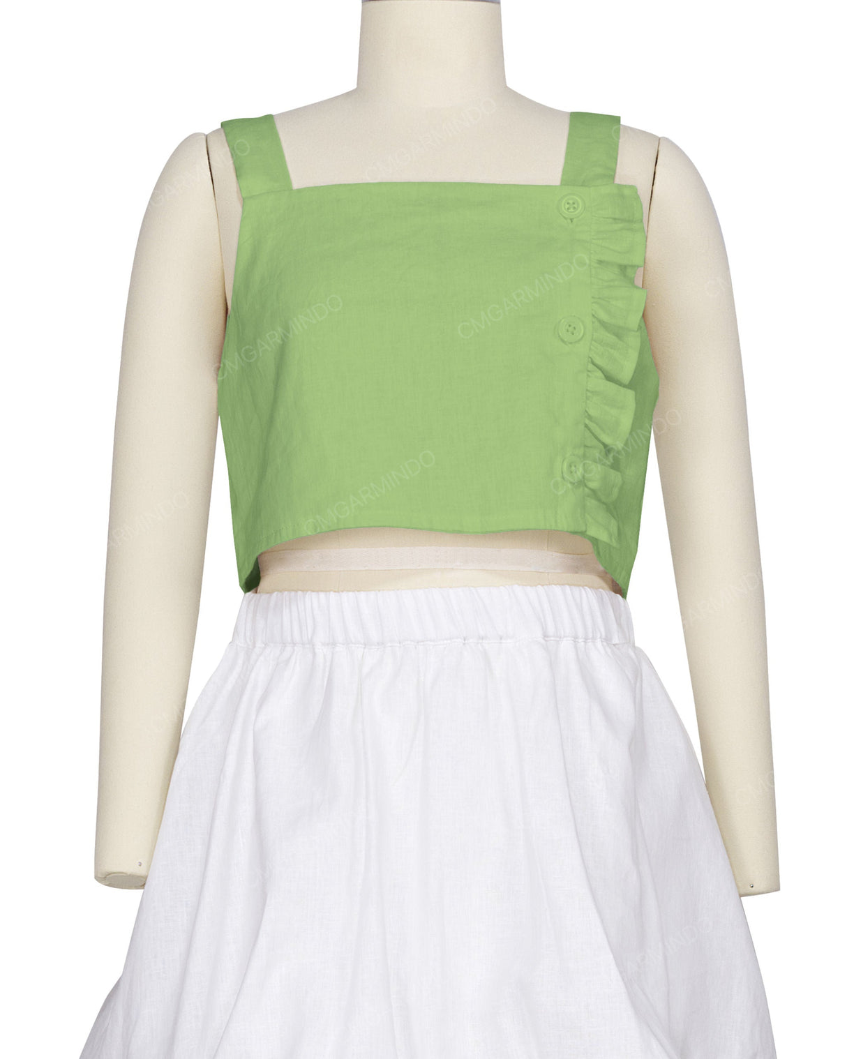 Ruffle Side Button Up Top