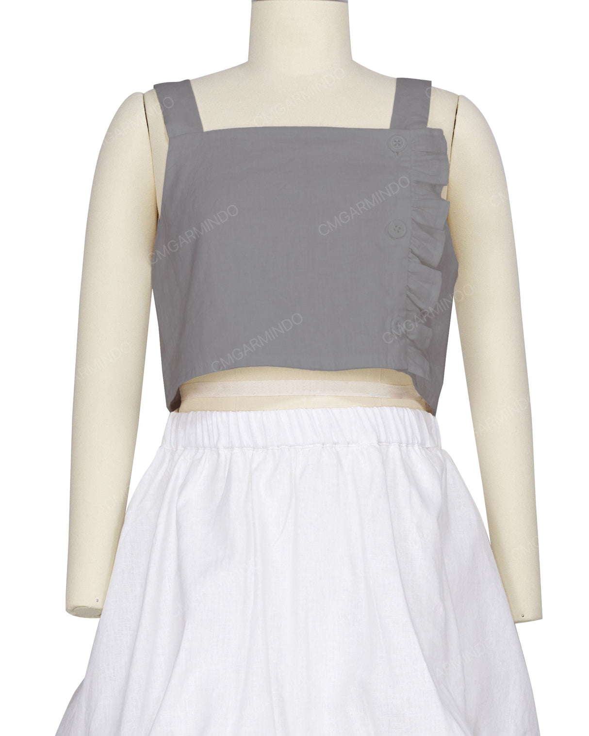 Ruffle Side Button Up Top
