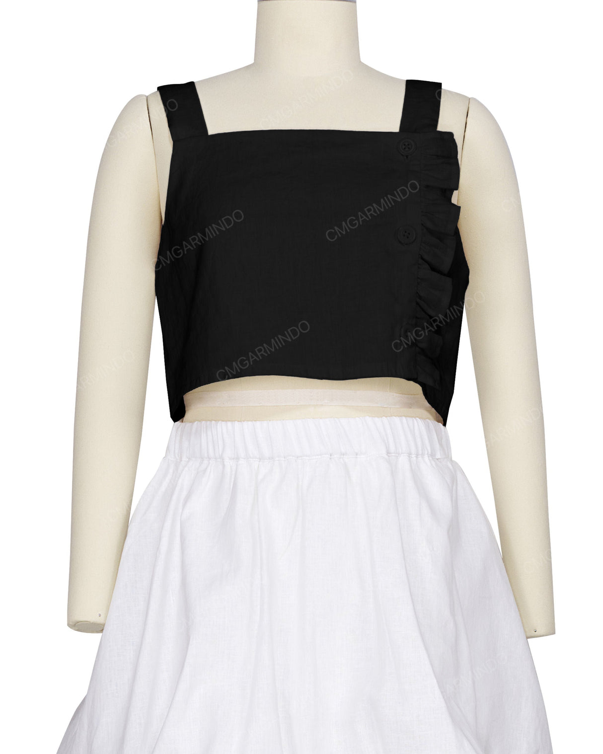 Ruffle Side Button Up Top