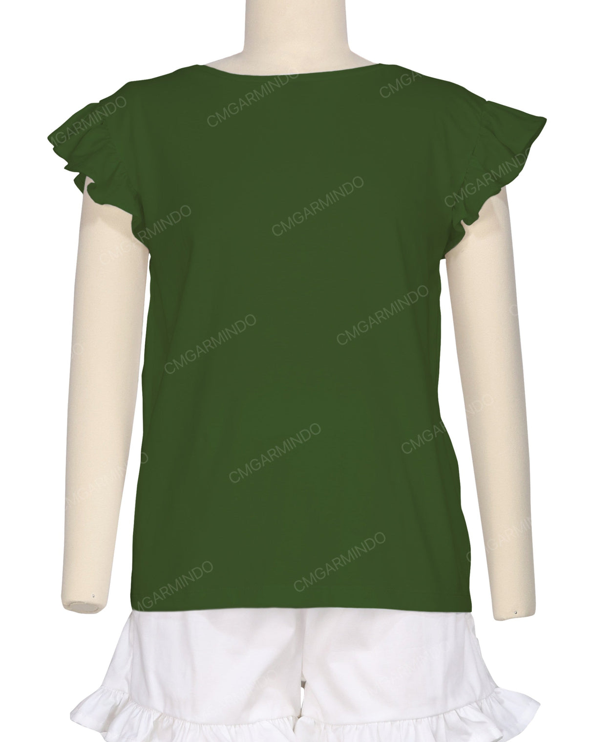 Frill Cap Sleeve Boat Neck T-shirt