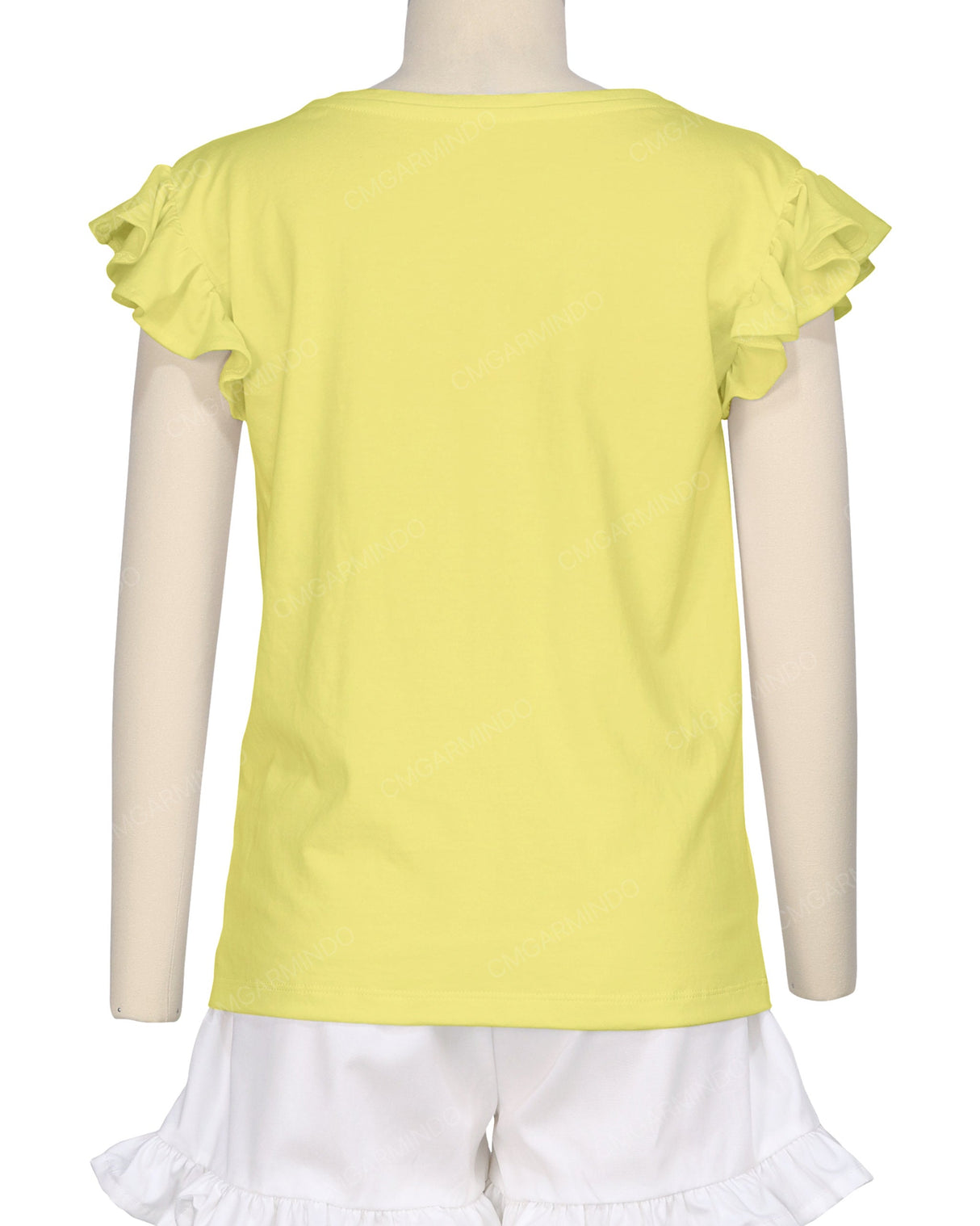 Frill Cap Sleeve Boat Neck T-shirt