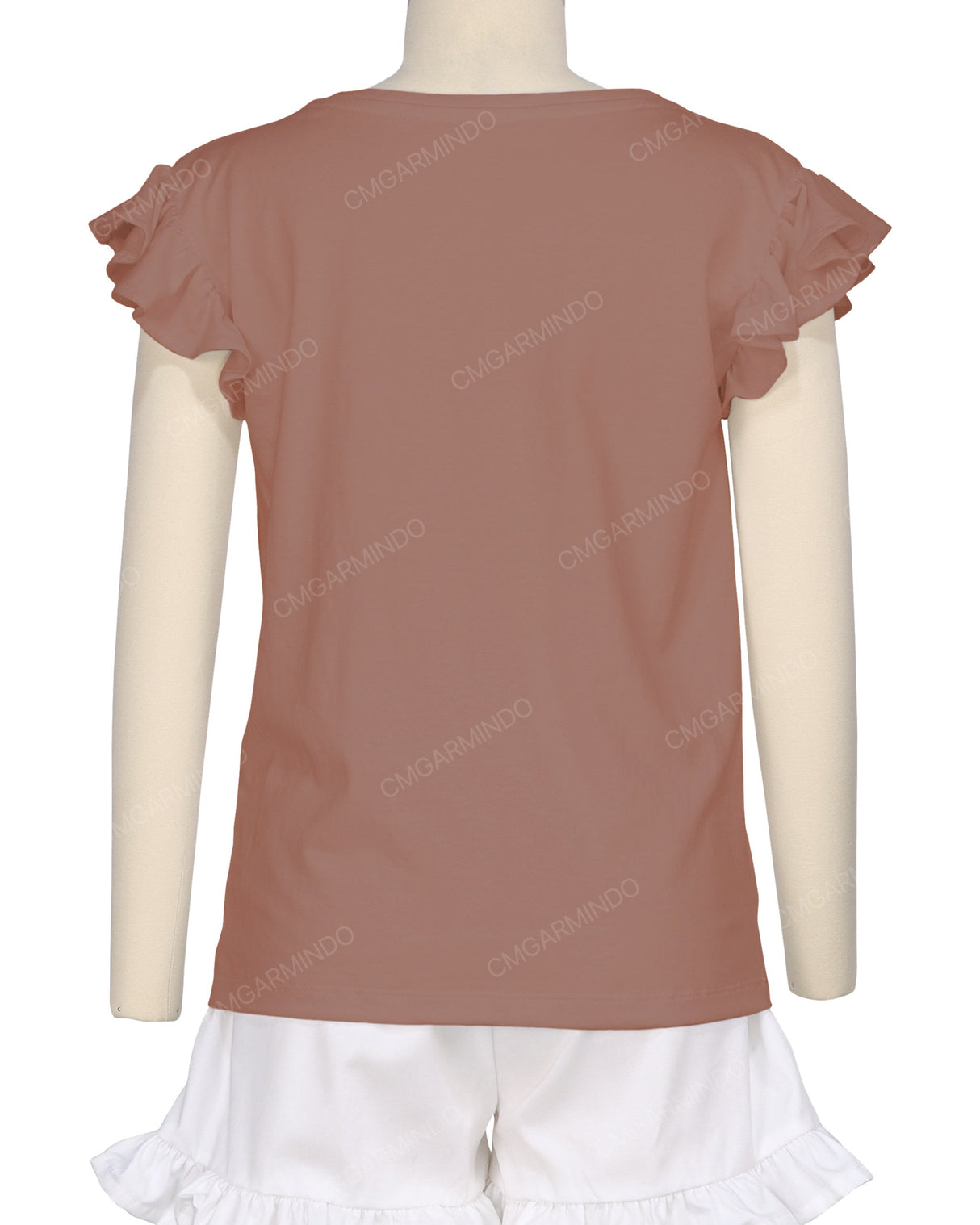 Frill Cap Sleeve Boat Neck T-shirt