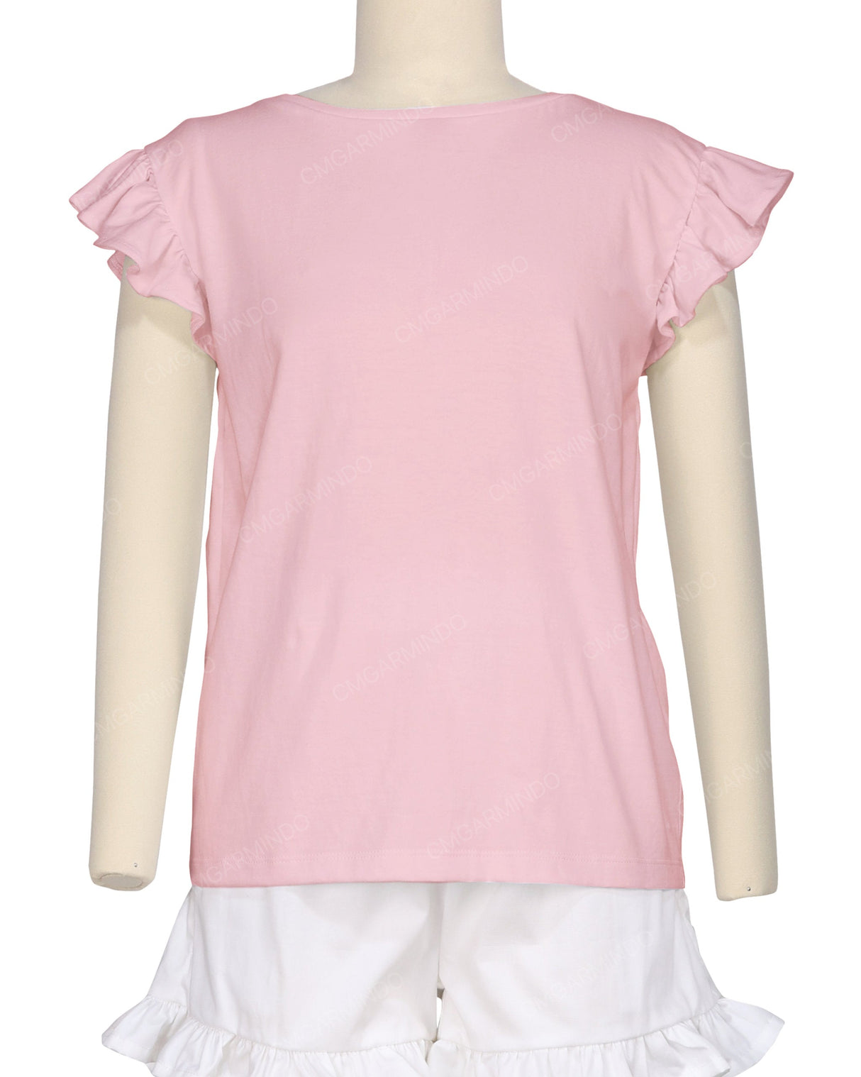 Frill Cap Sleeve Boat Neck T-shirt