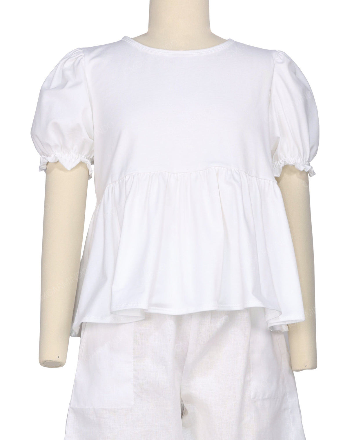 Puff Sleeve Boat Neck Top