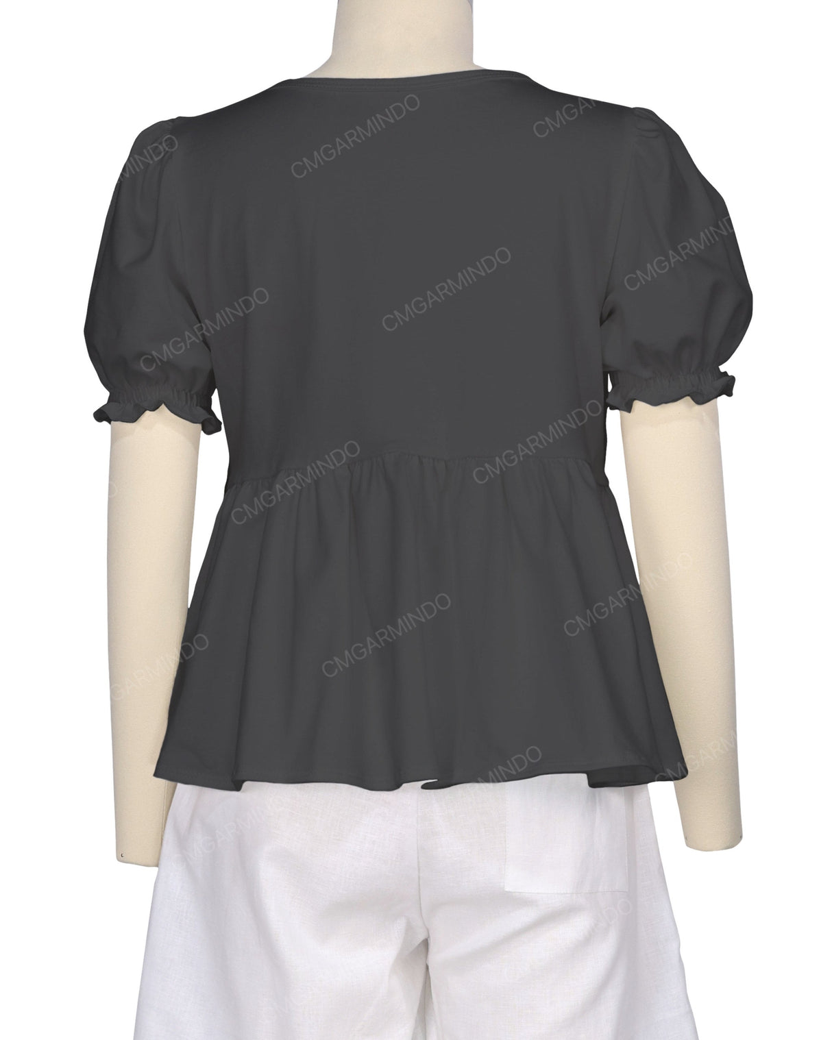 Puff Sleeve Boat Neck Top