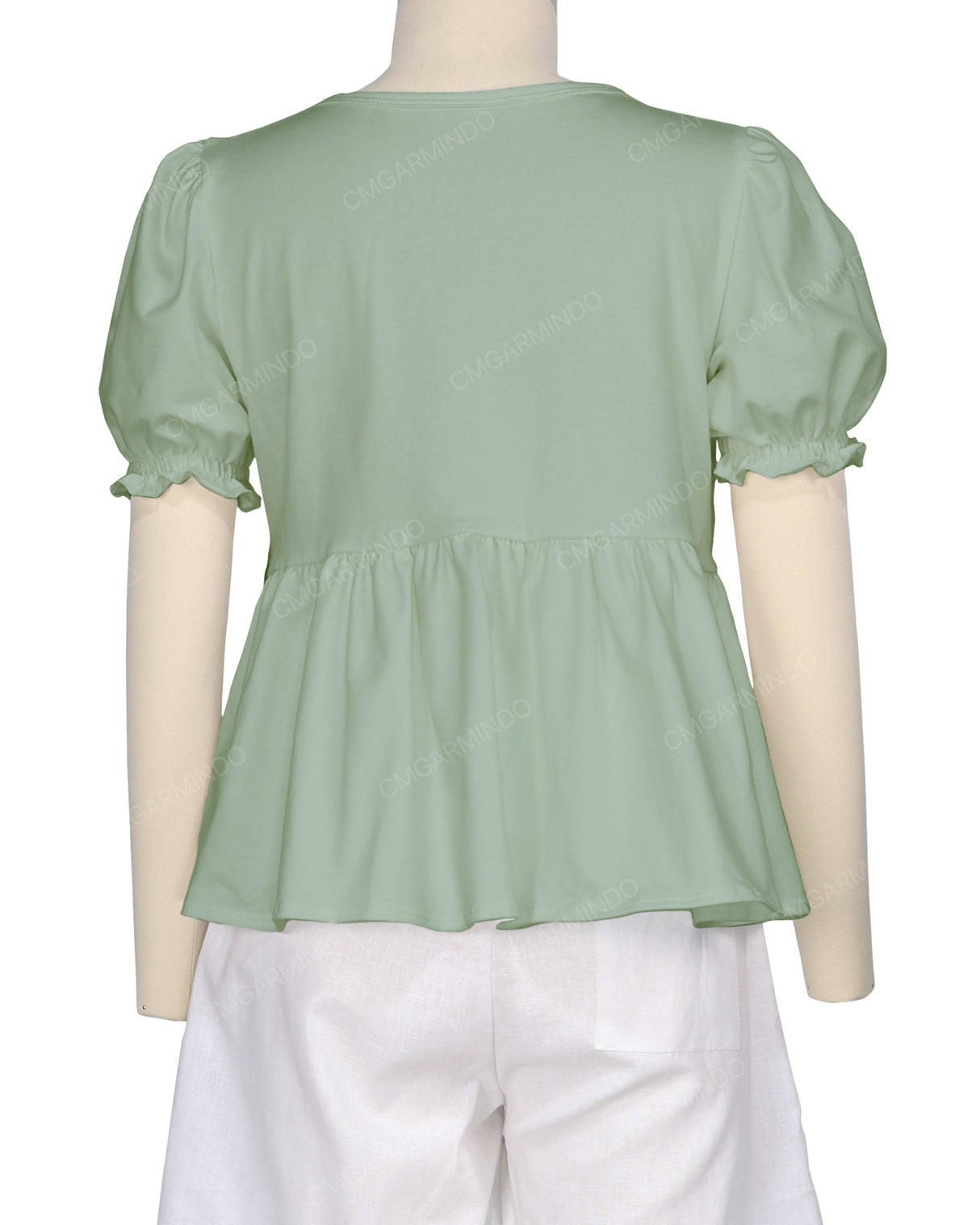 Puff Sleeve Boat Neck Top