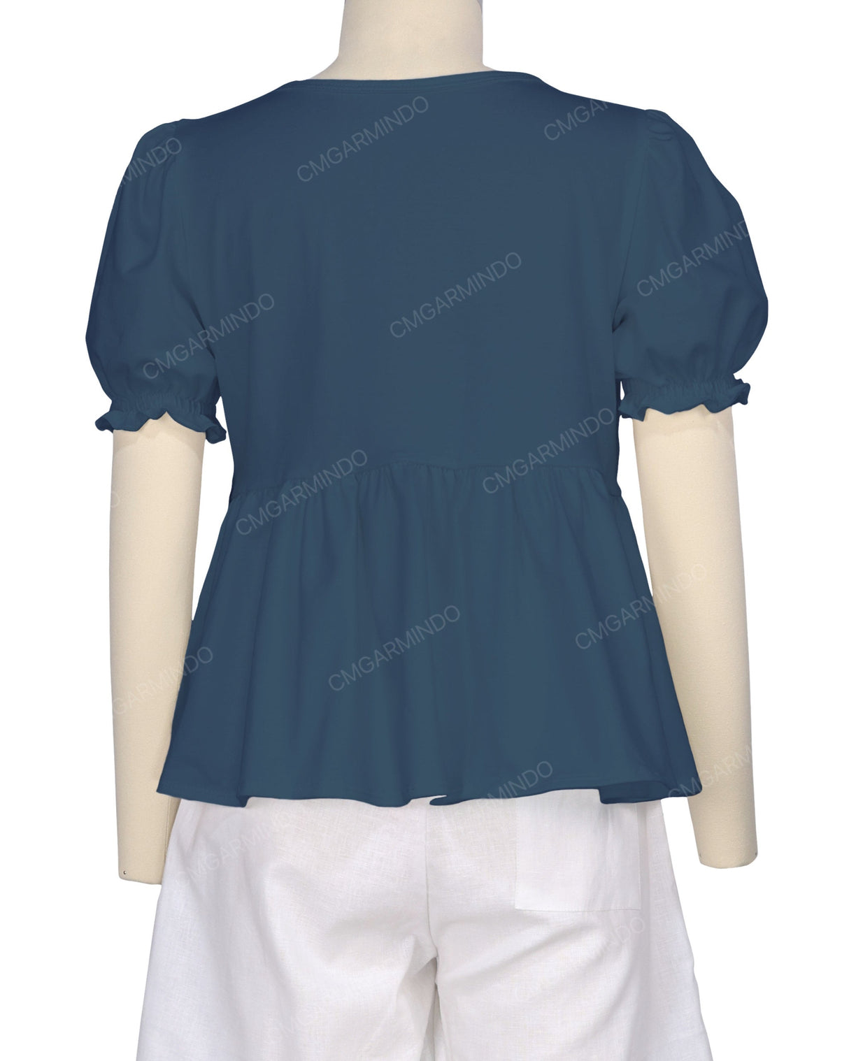 Puff Sleeve Boat Neck Top
