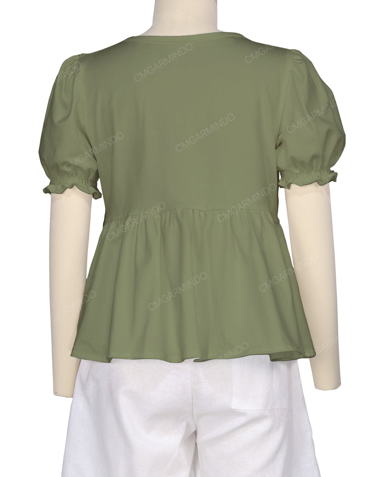 Puff Sleeve Boat Neck Top