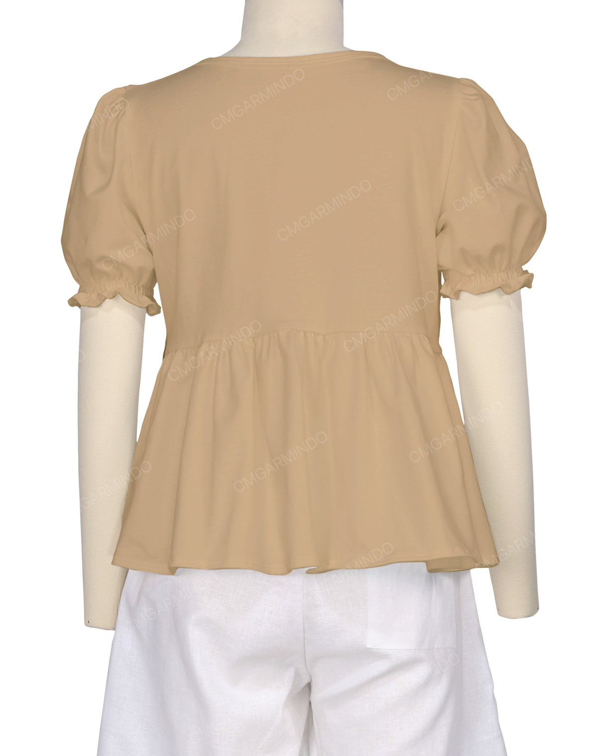 Puff Sleeve Boat Neck Top