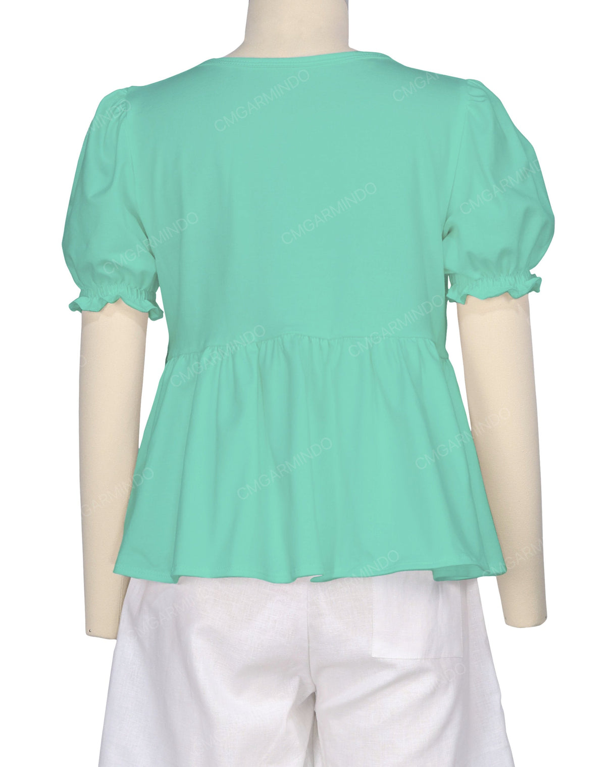 Puff Sleeve Boat Neck Top