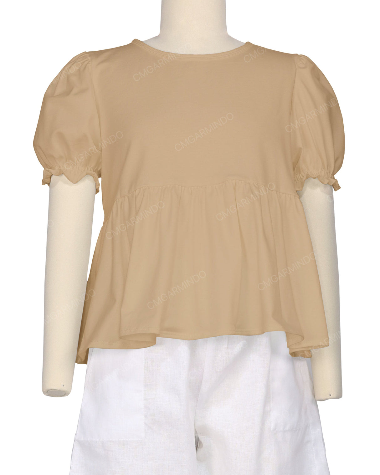 Puff Sleeve Boat Neck Top