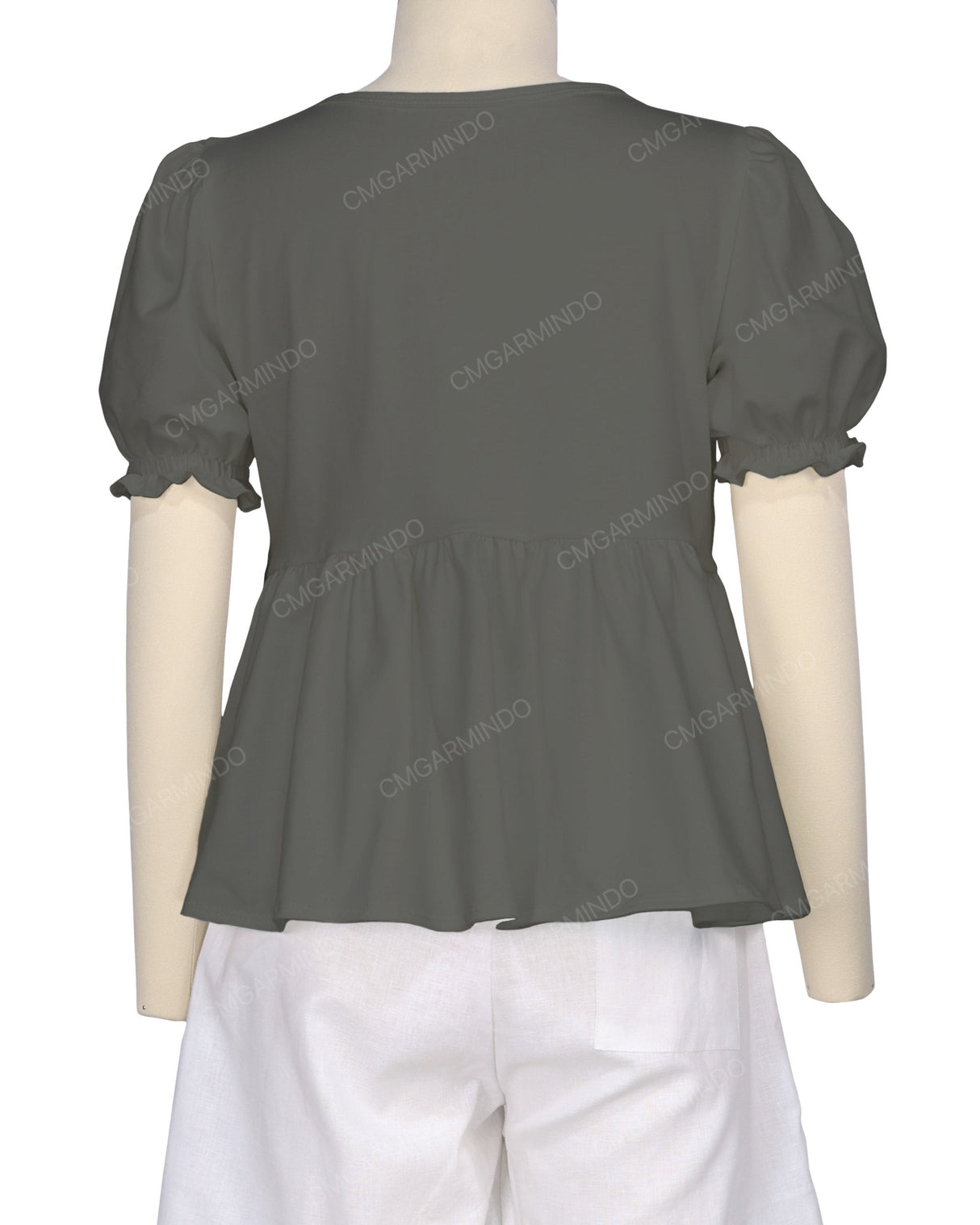 Puff Sleeve Boat Neck Top