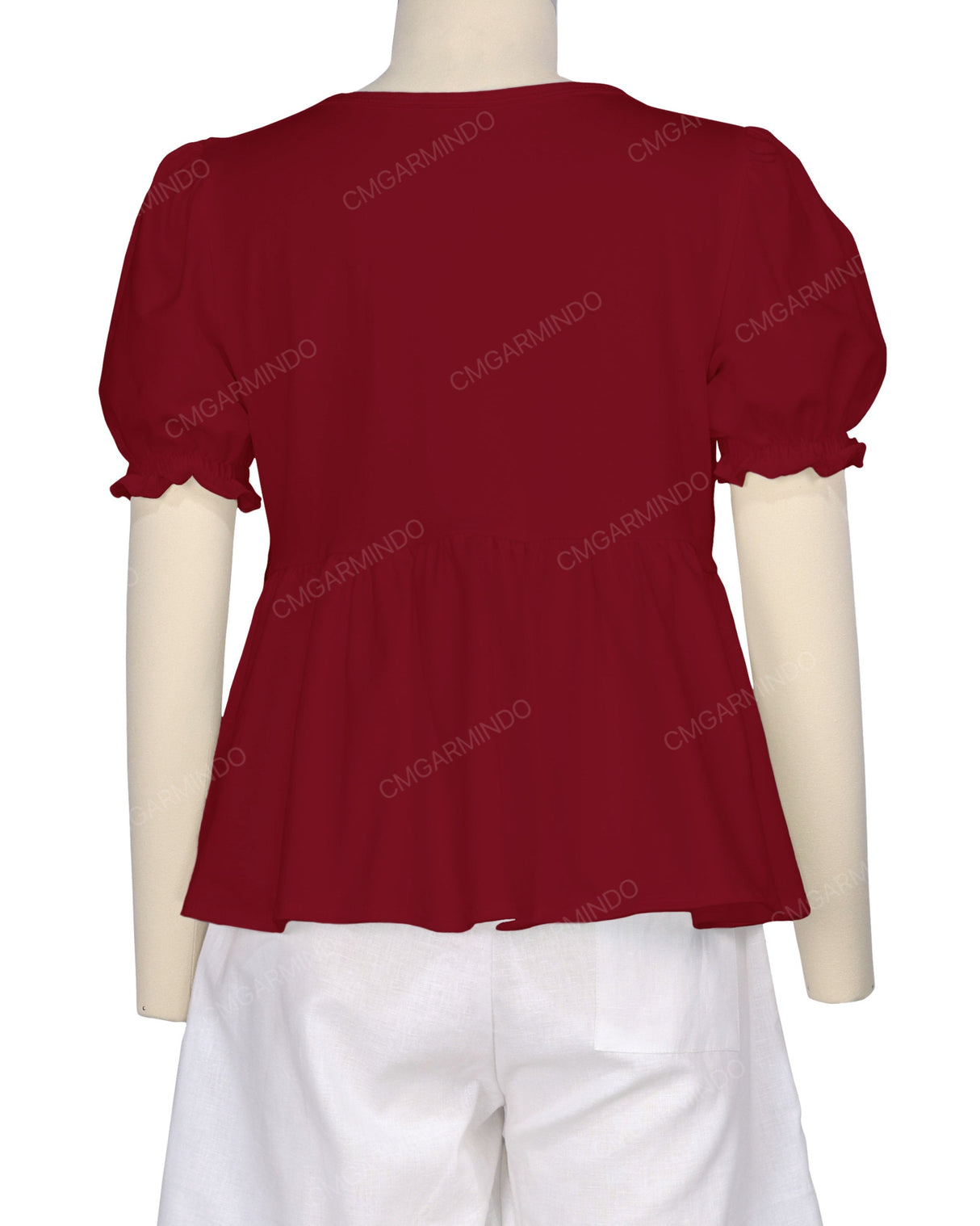 Puff Sleeve Boat Neck Top